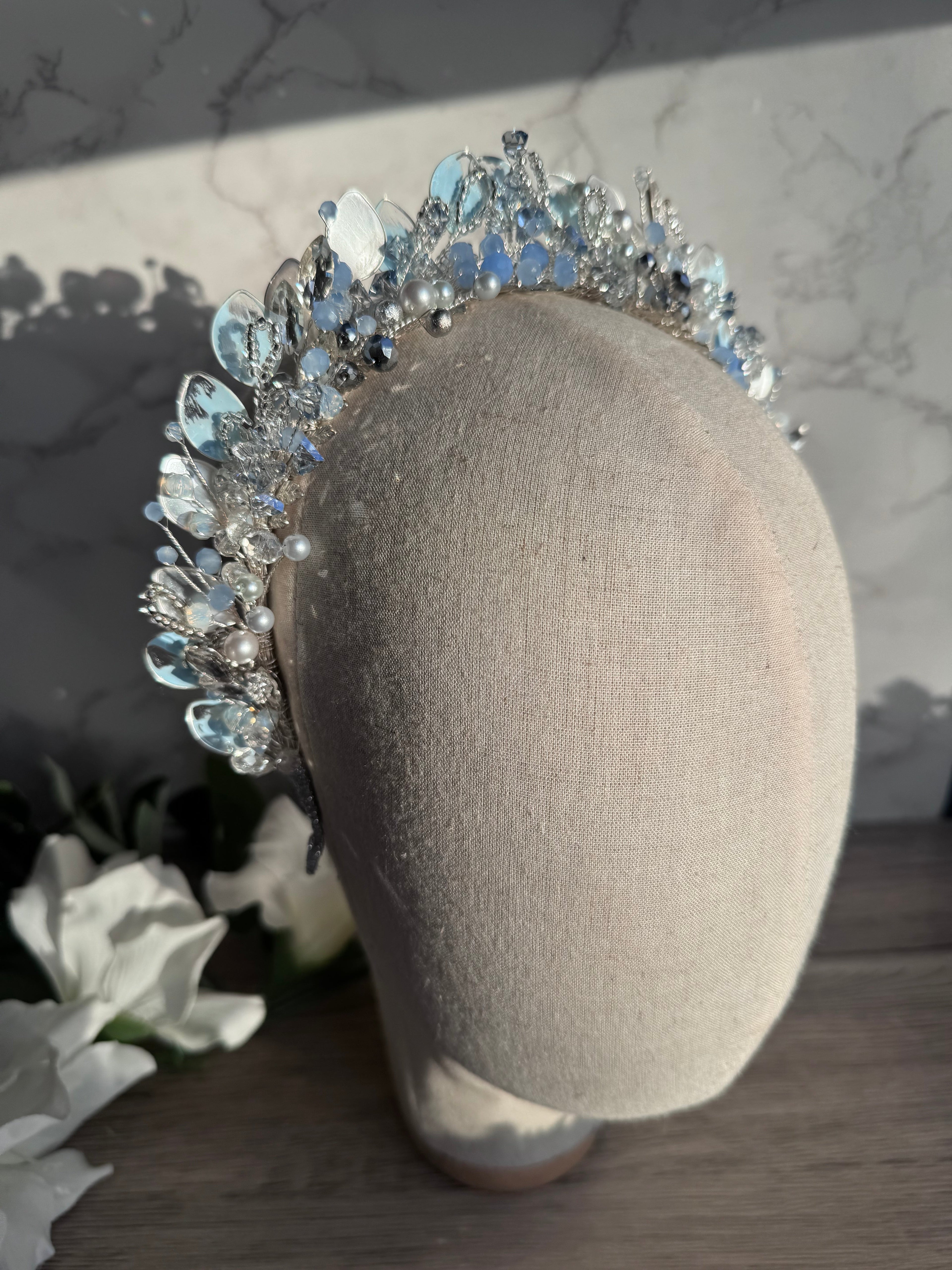 The Celestial Azure Crown The Celestial Azure Crown Precius pearls