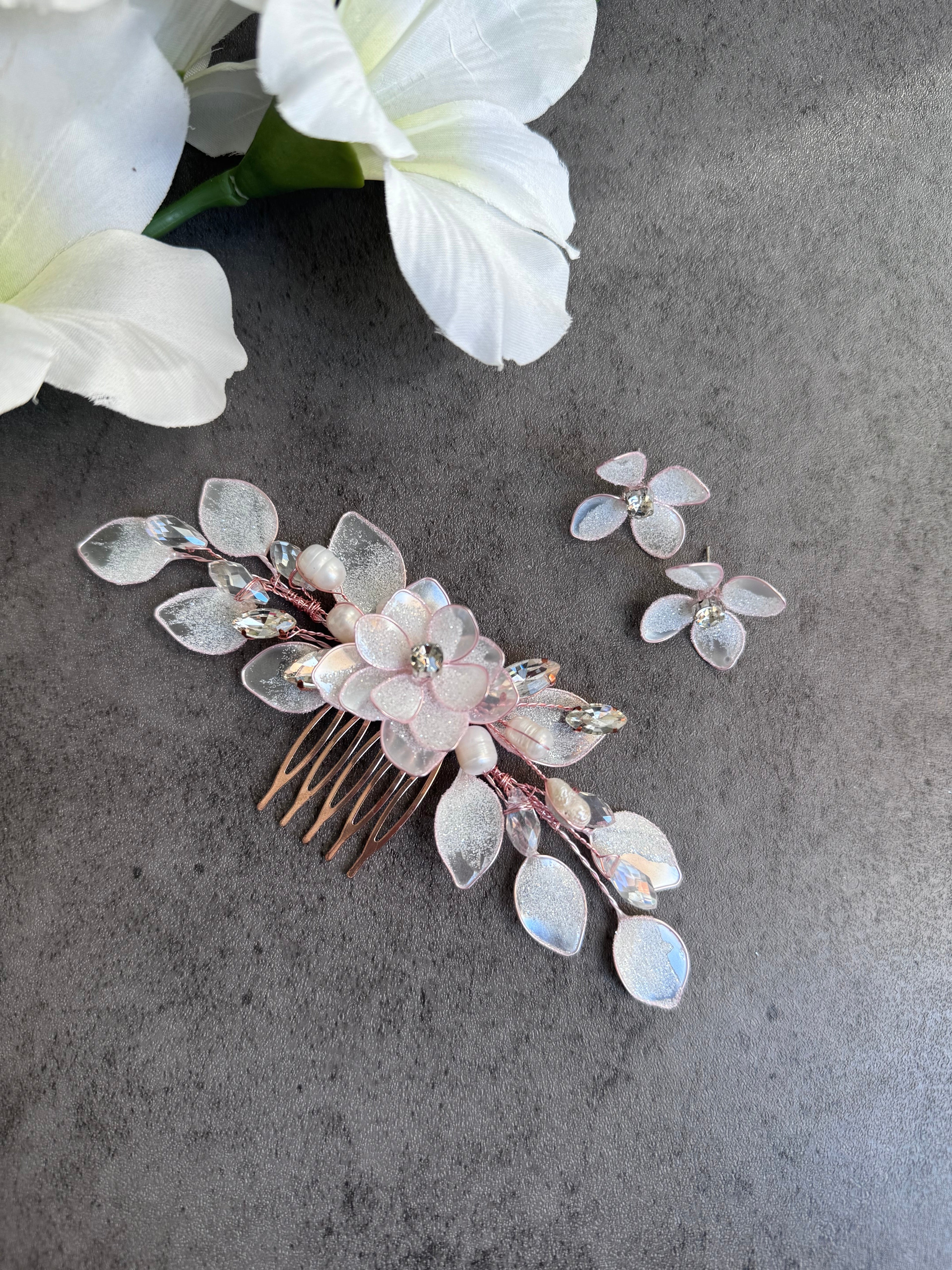 Rose Gold glitter comb Rose Gold glitter comb Precius pearls