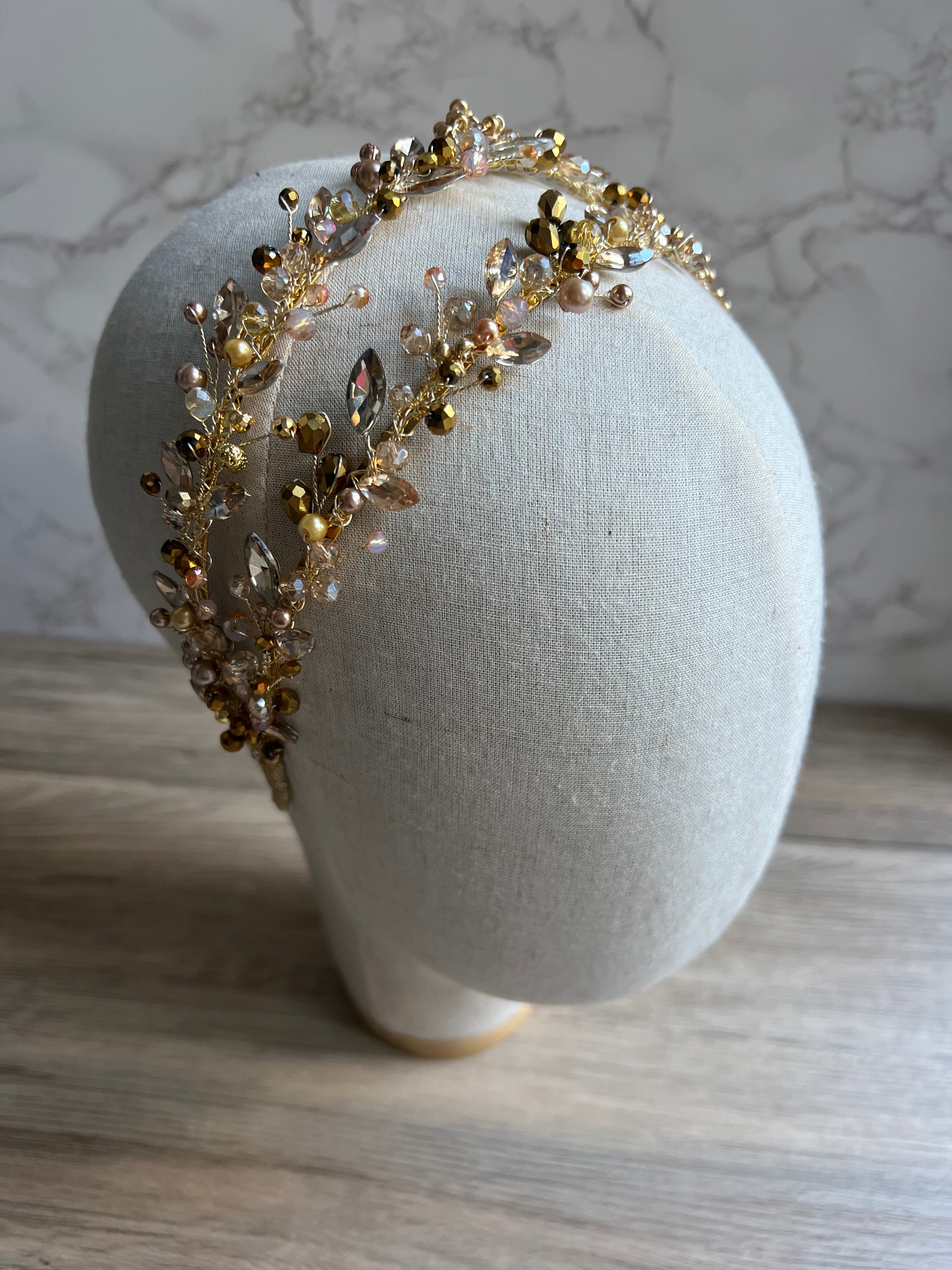 Bella Double bridal crown Bella Double bridal crown Precius pearls