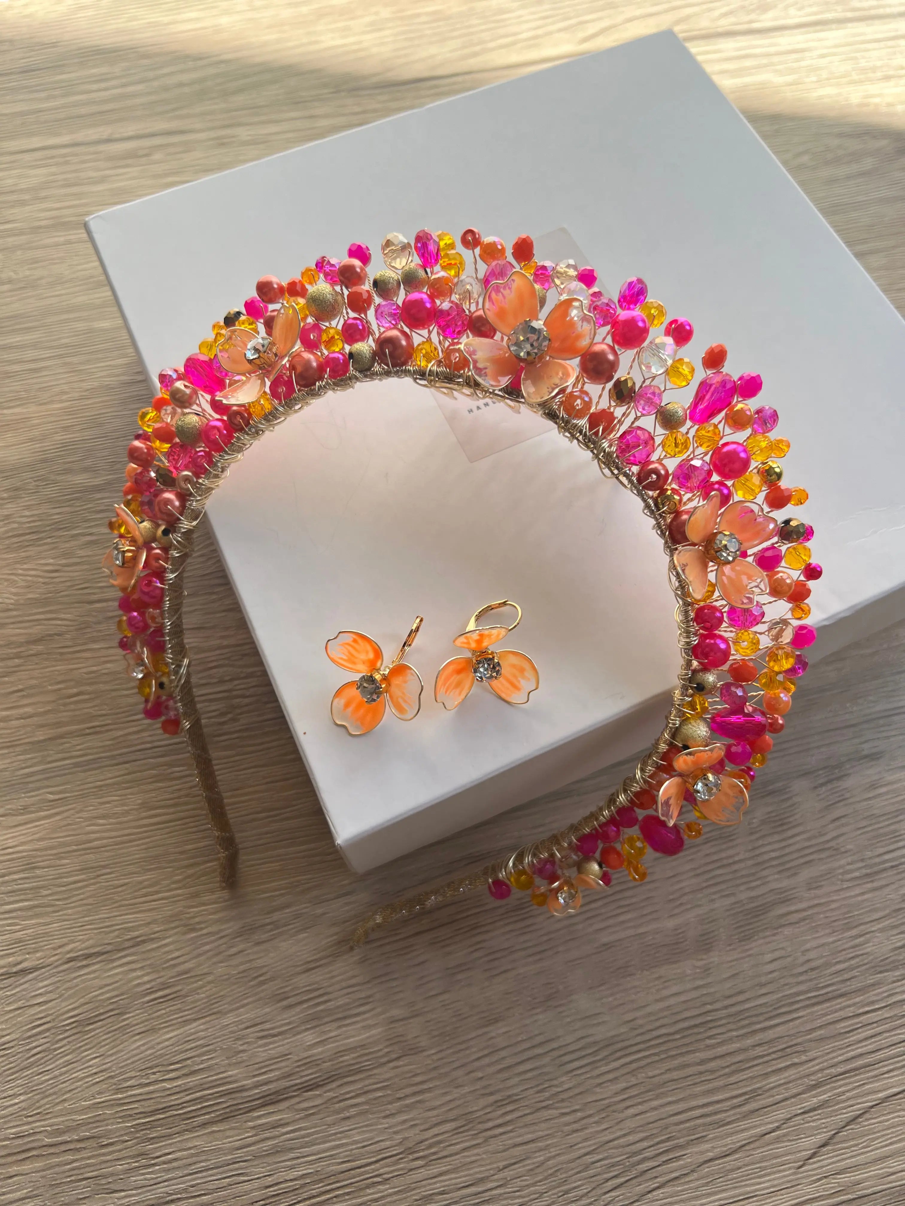Flora Flower Crown Hot Pink/Orange