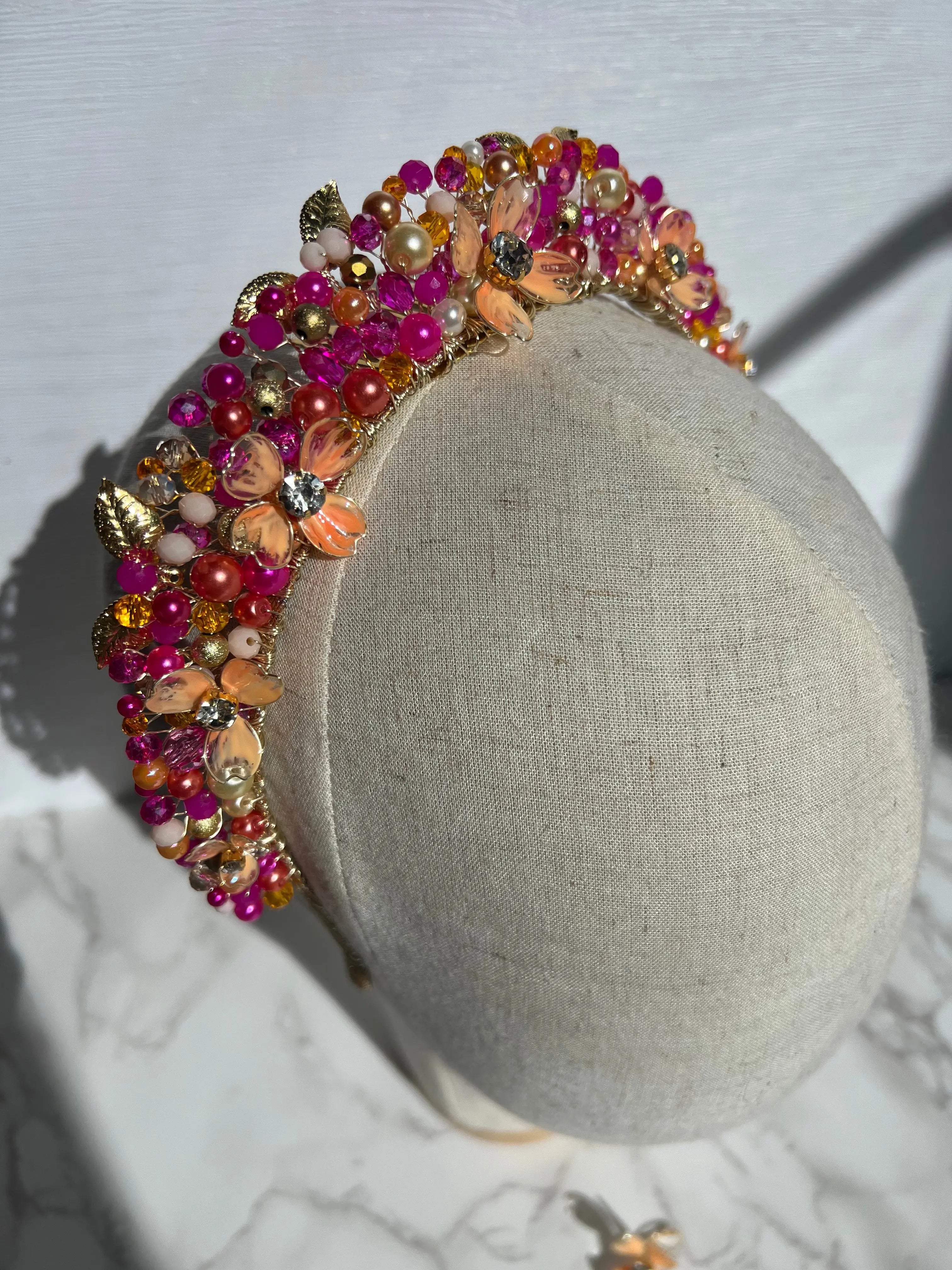 Flora Flower Crown Hot Pink/Orange