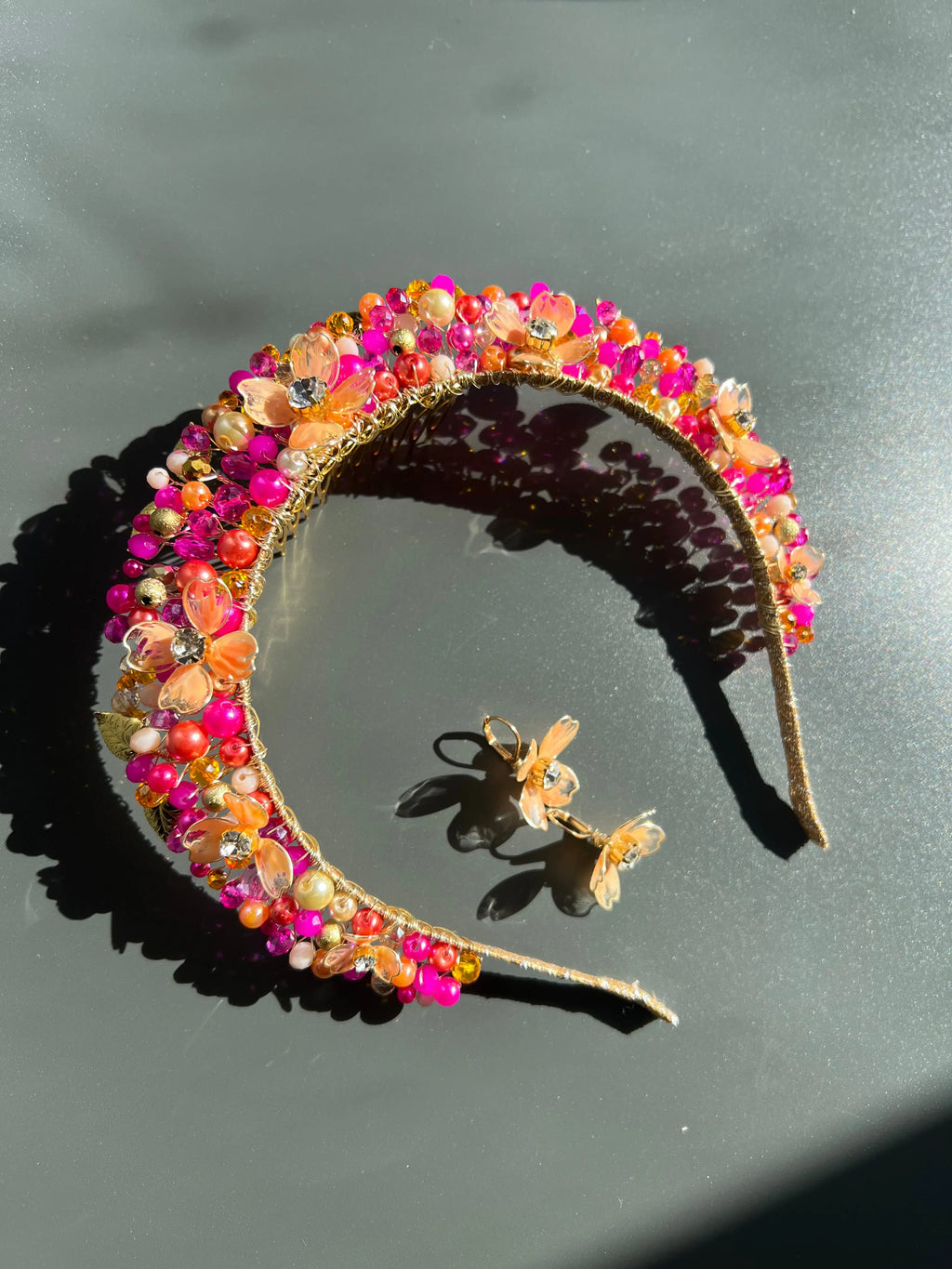 Flora Flower Crown Hot Pink/Orange