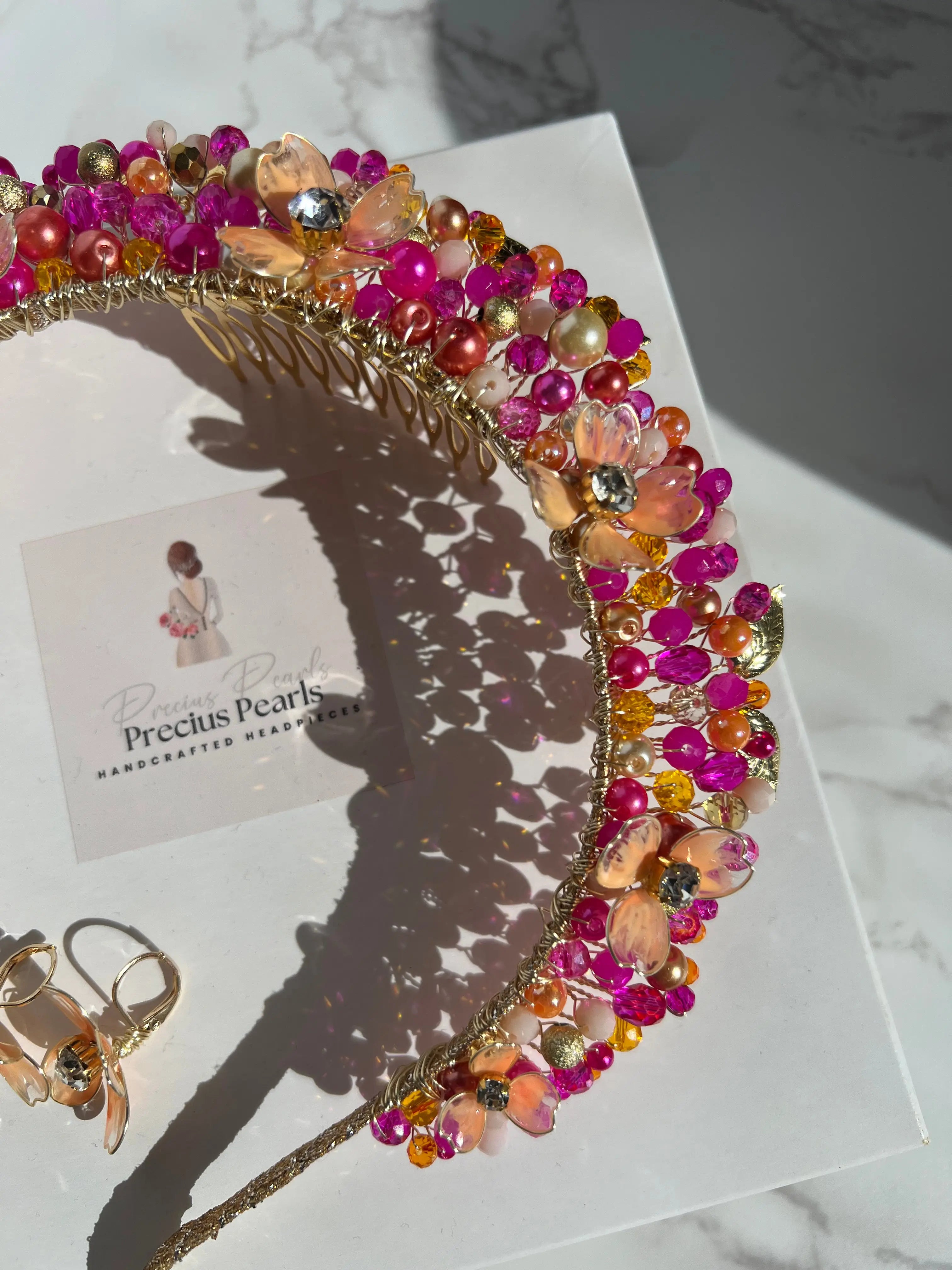 Flora Flower Crown Hot Pink/Orange
