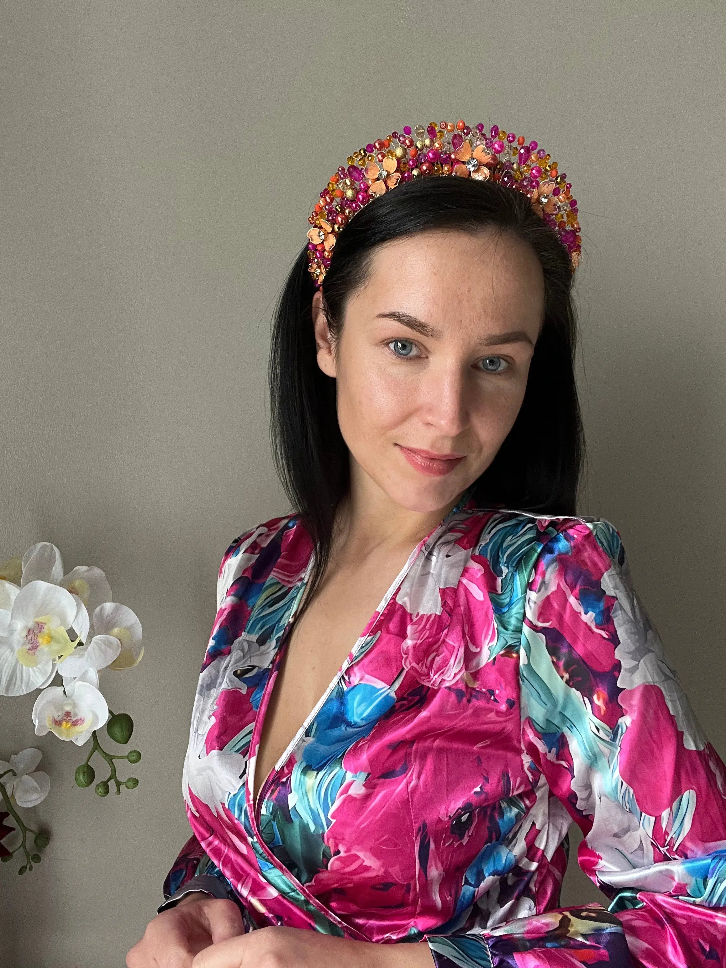Flora Flower Crown Hot Pink/Orange