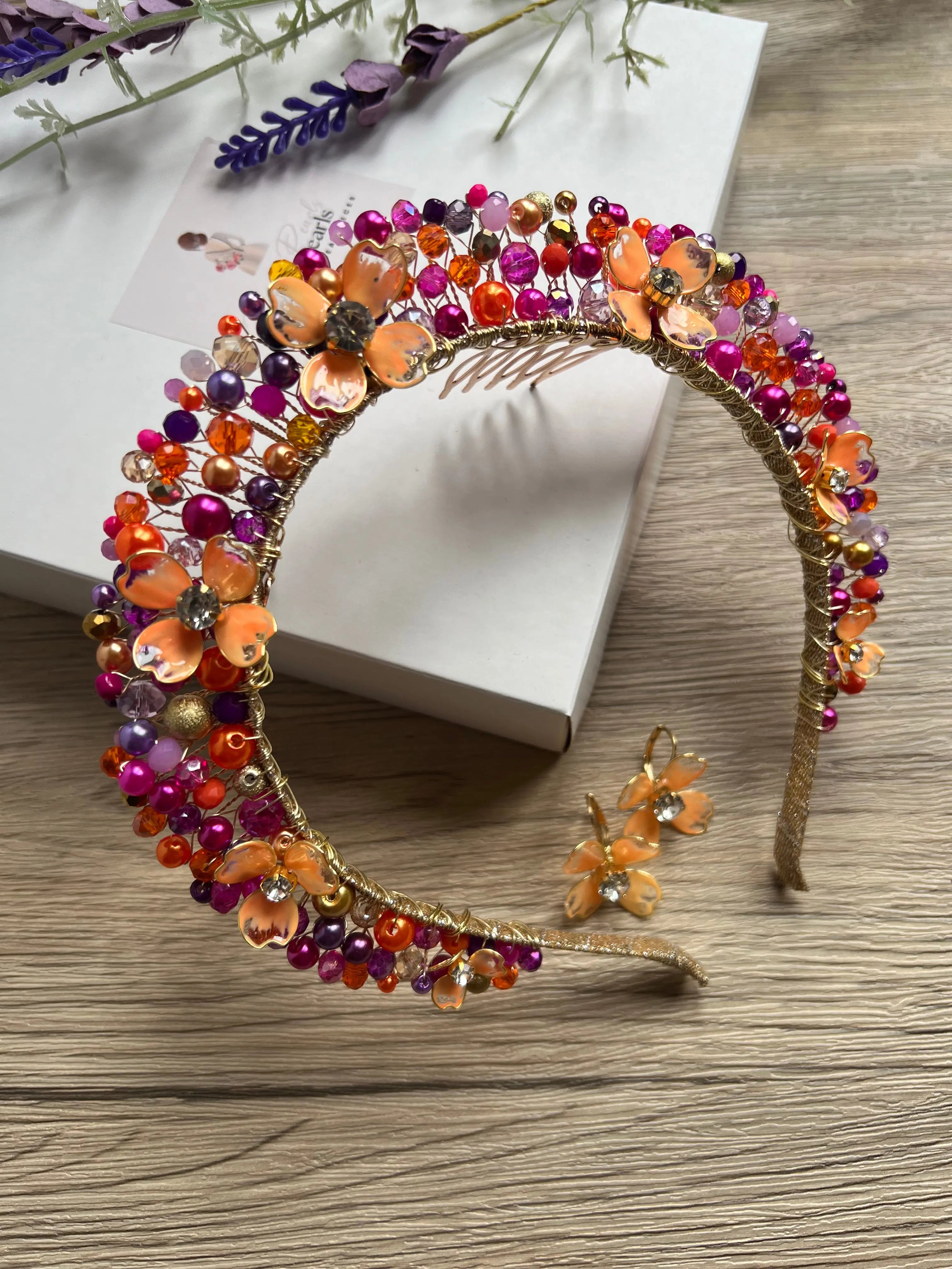 Flora Flower Crown Hot Pink/Orange