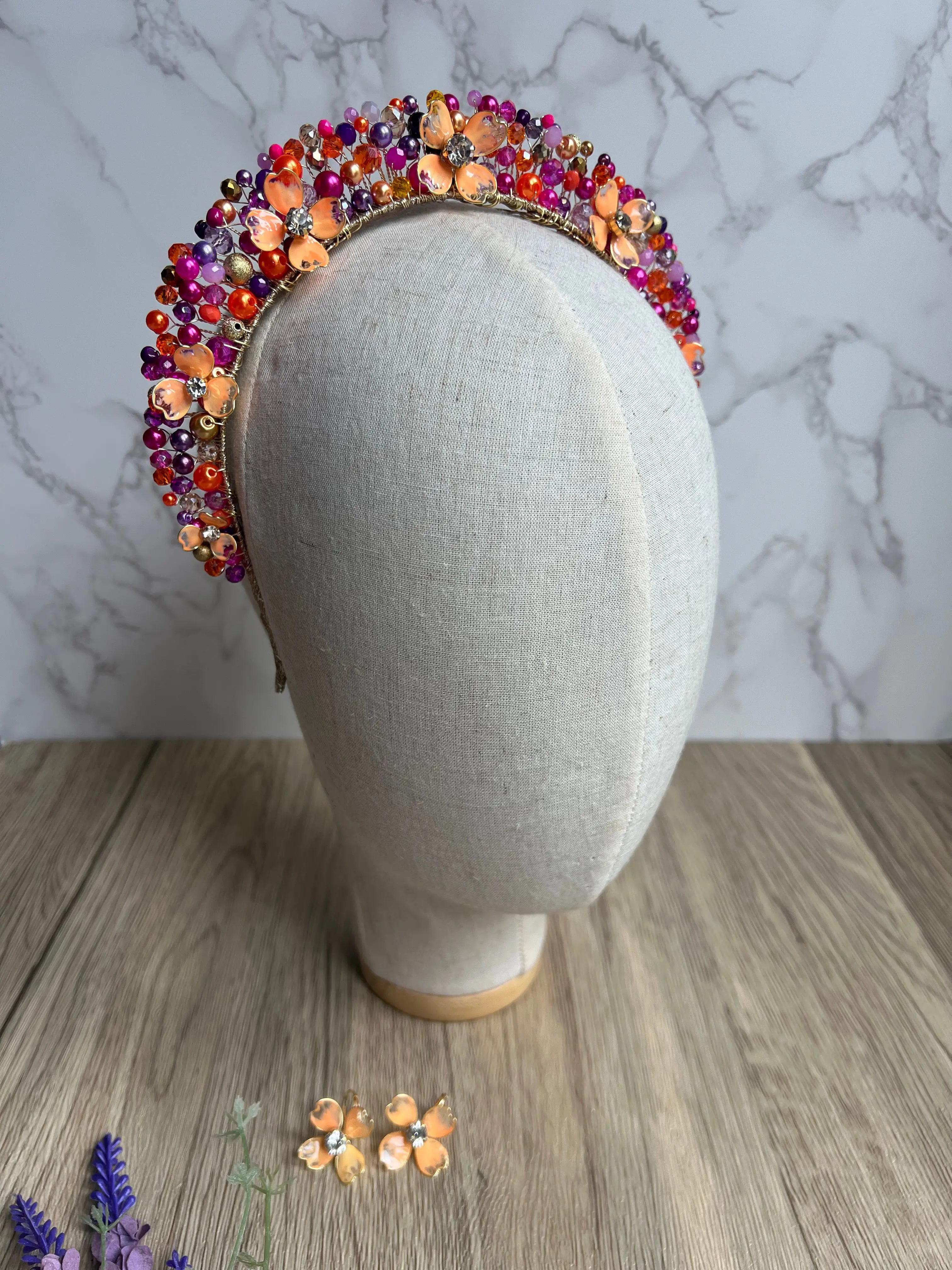 Flora Flower Crown Hot Pink/Orange