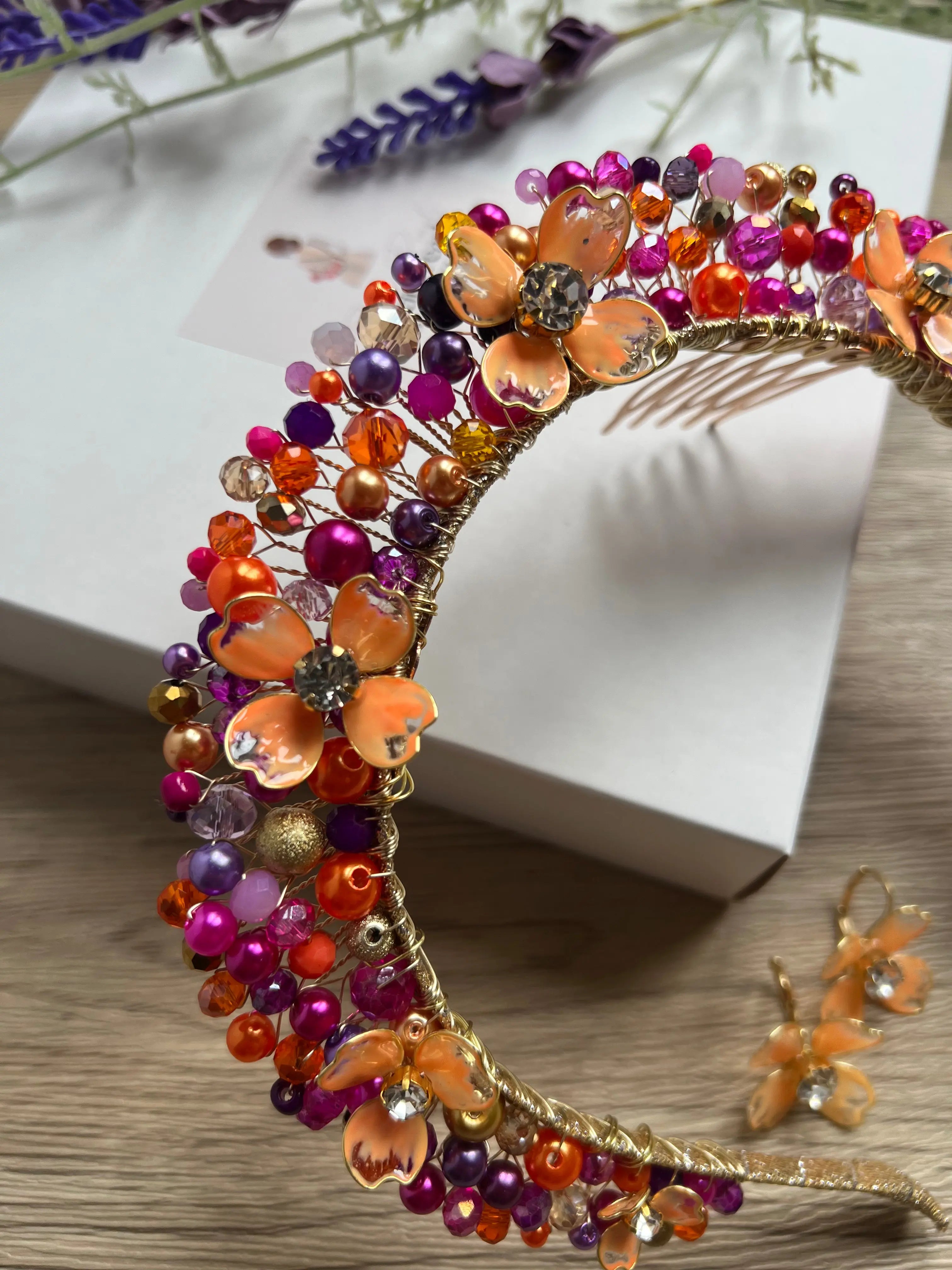 Flora Flower Crown Hot Pink/Orange