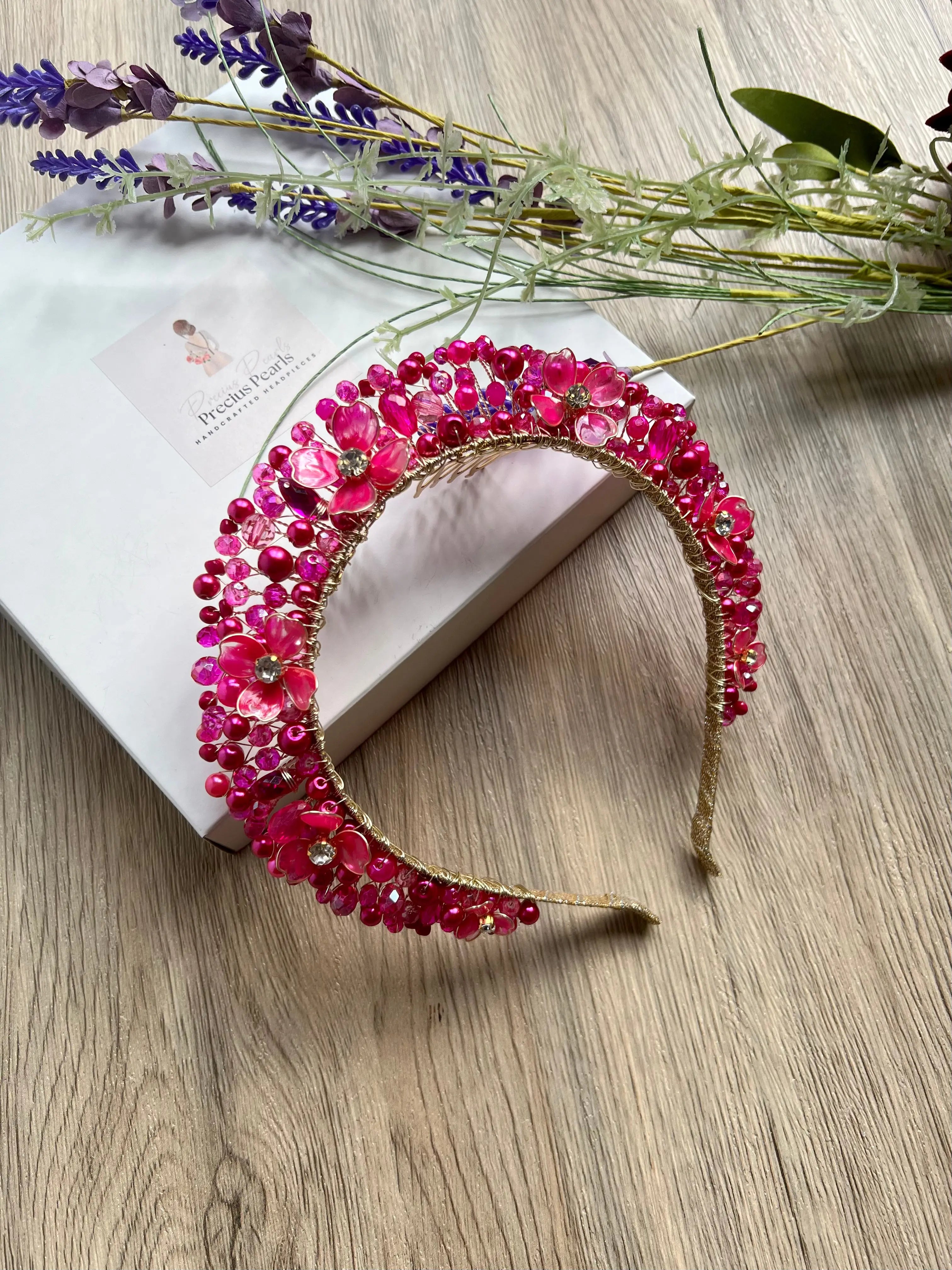 Fucshia Flora crown