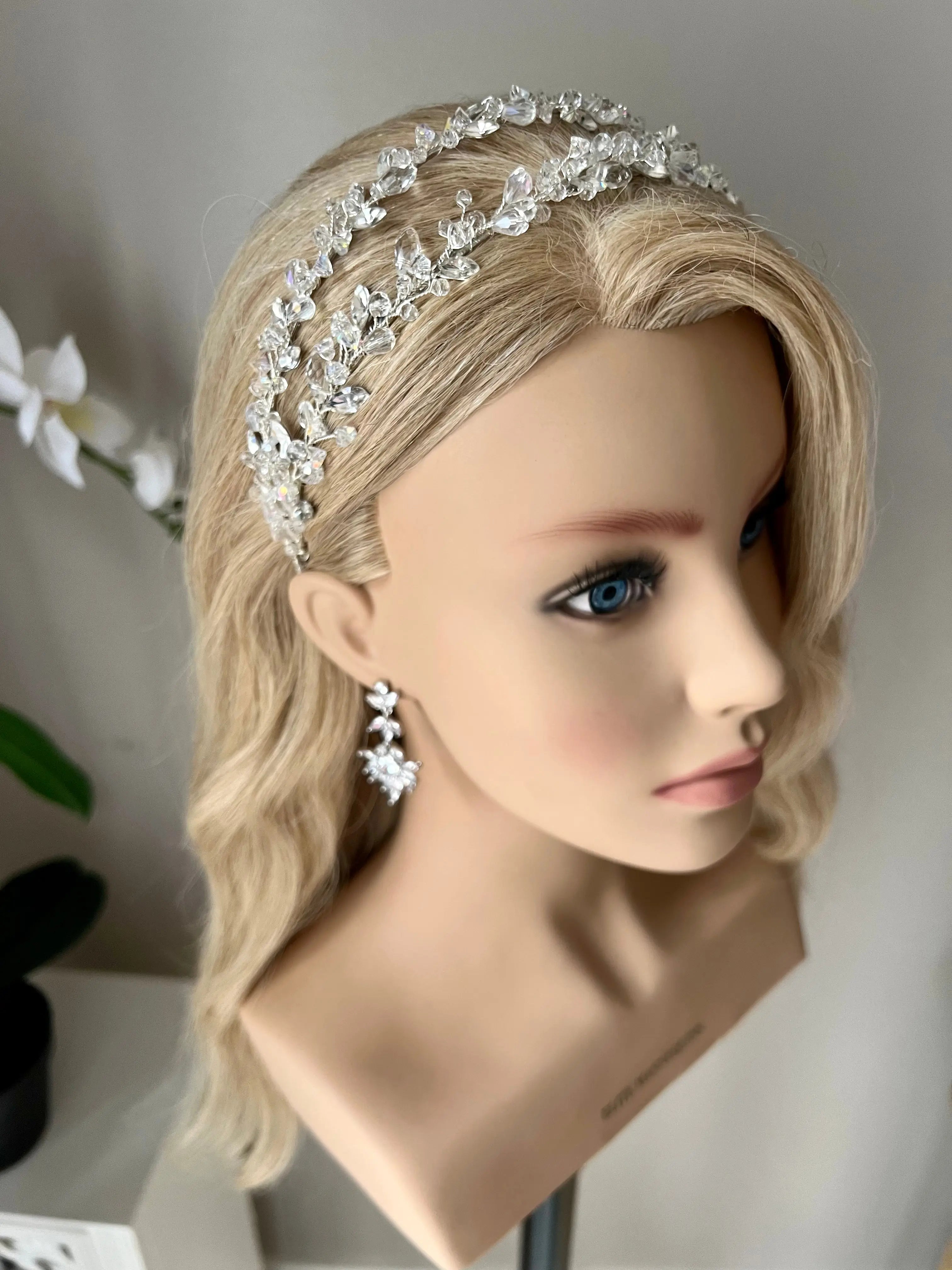 Low Crystal Double Headband
