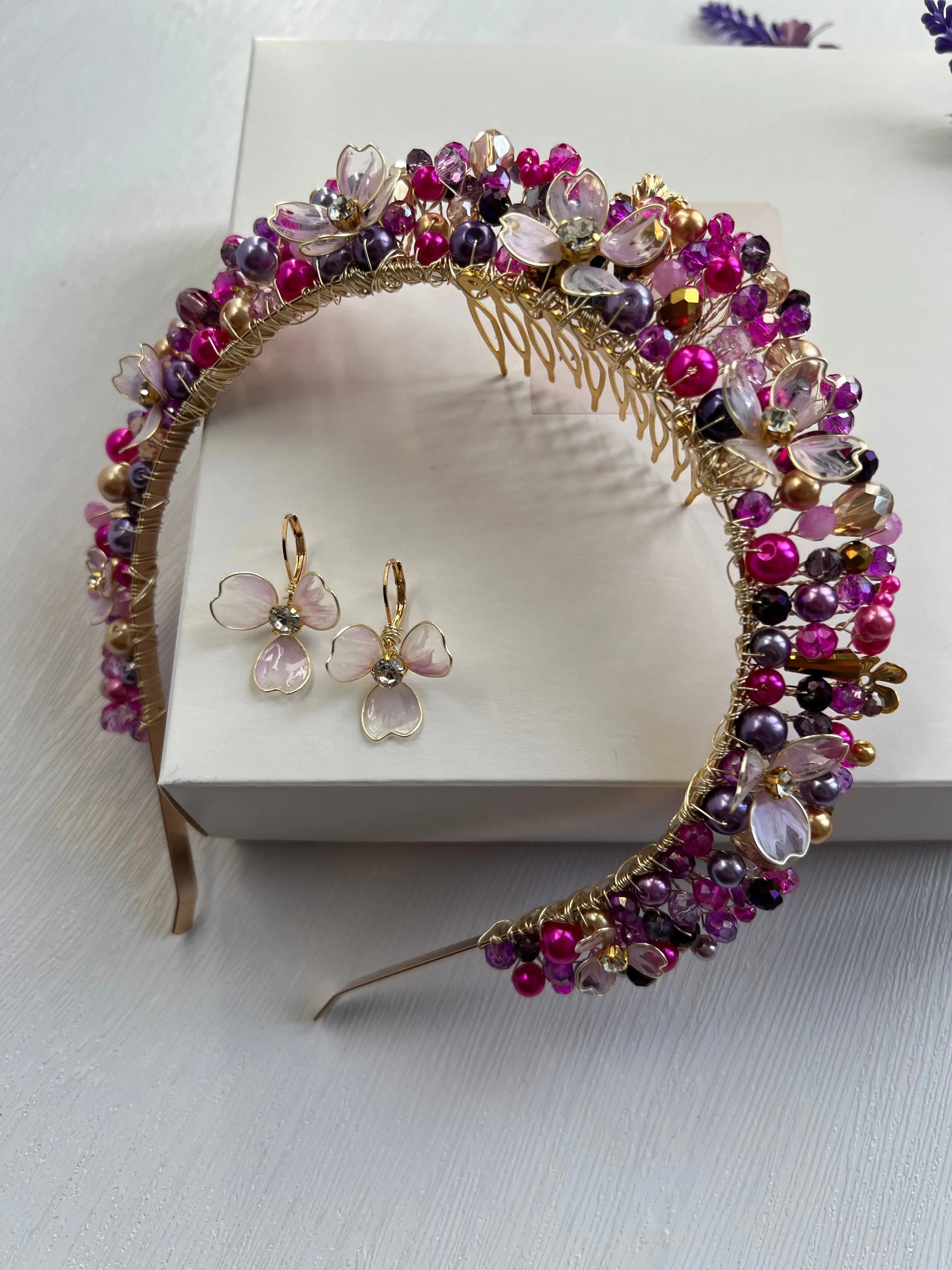 Pink & Purple Flower Crown