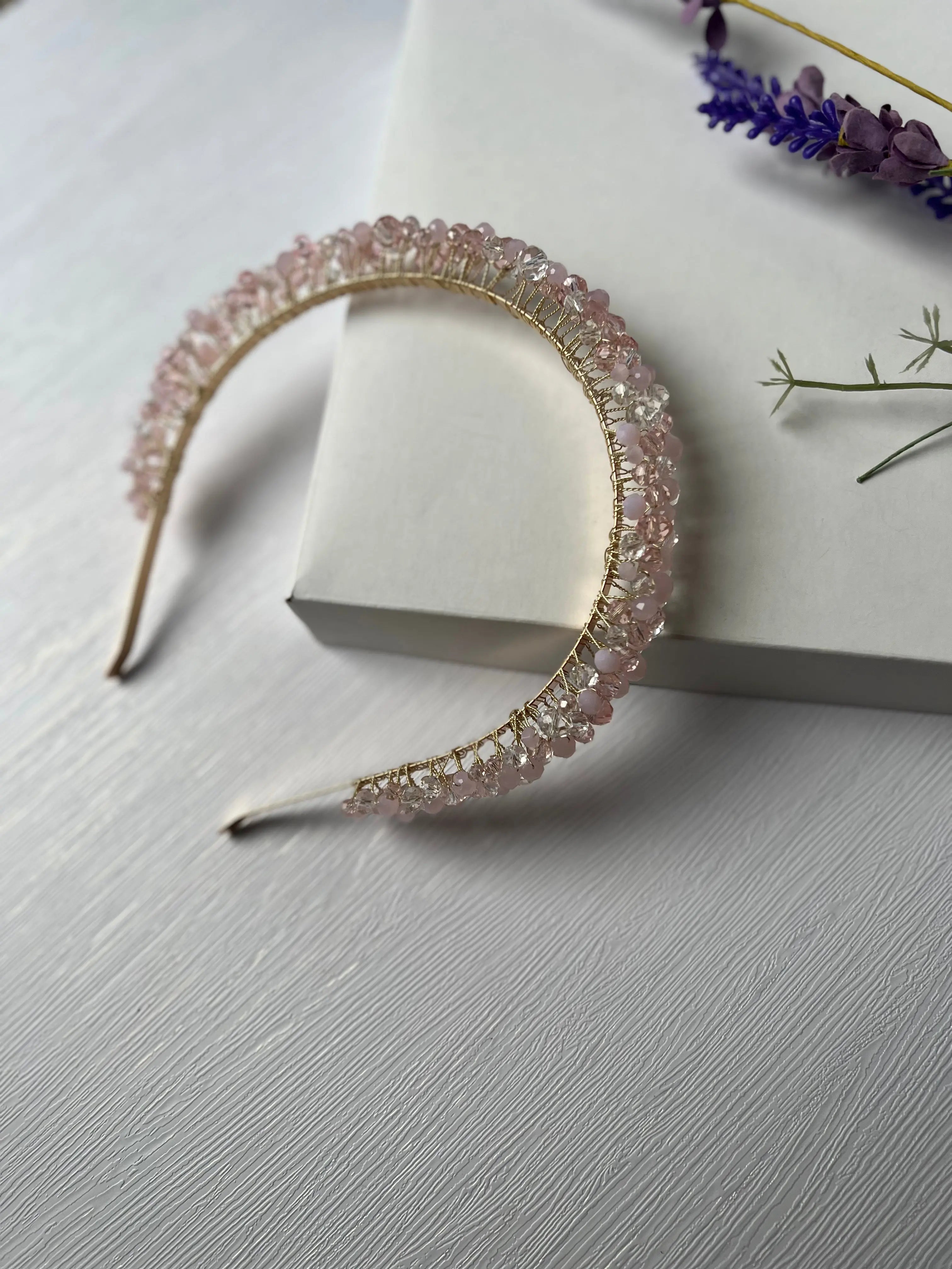 Pink crystal headband