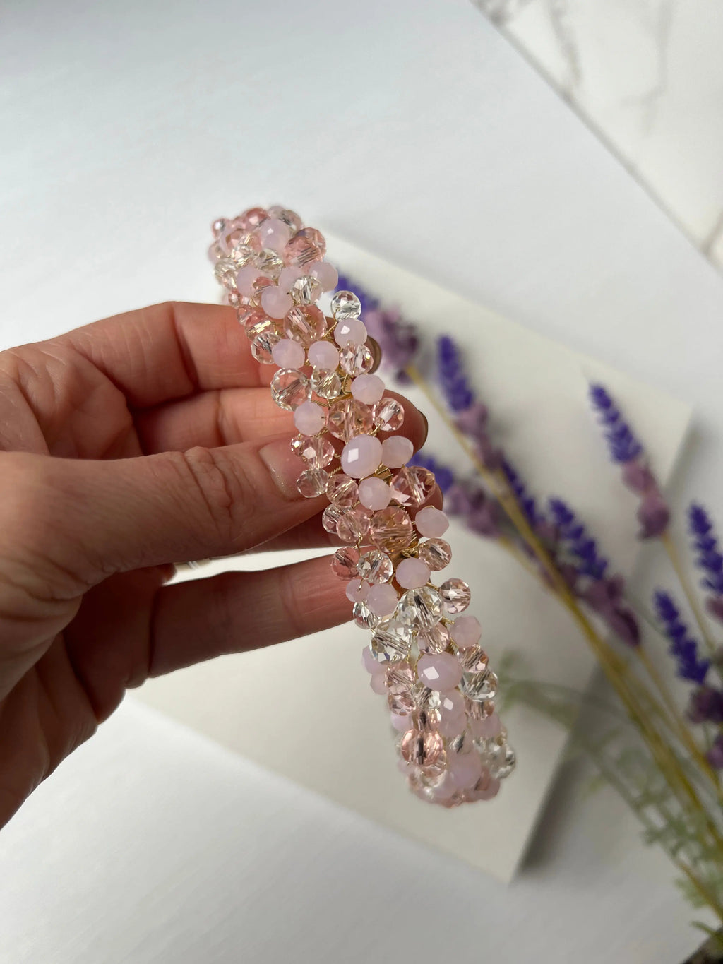 Pink crystal headband