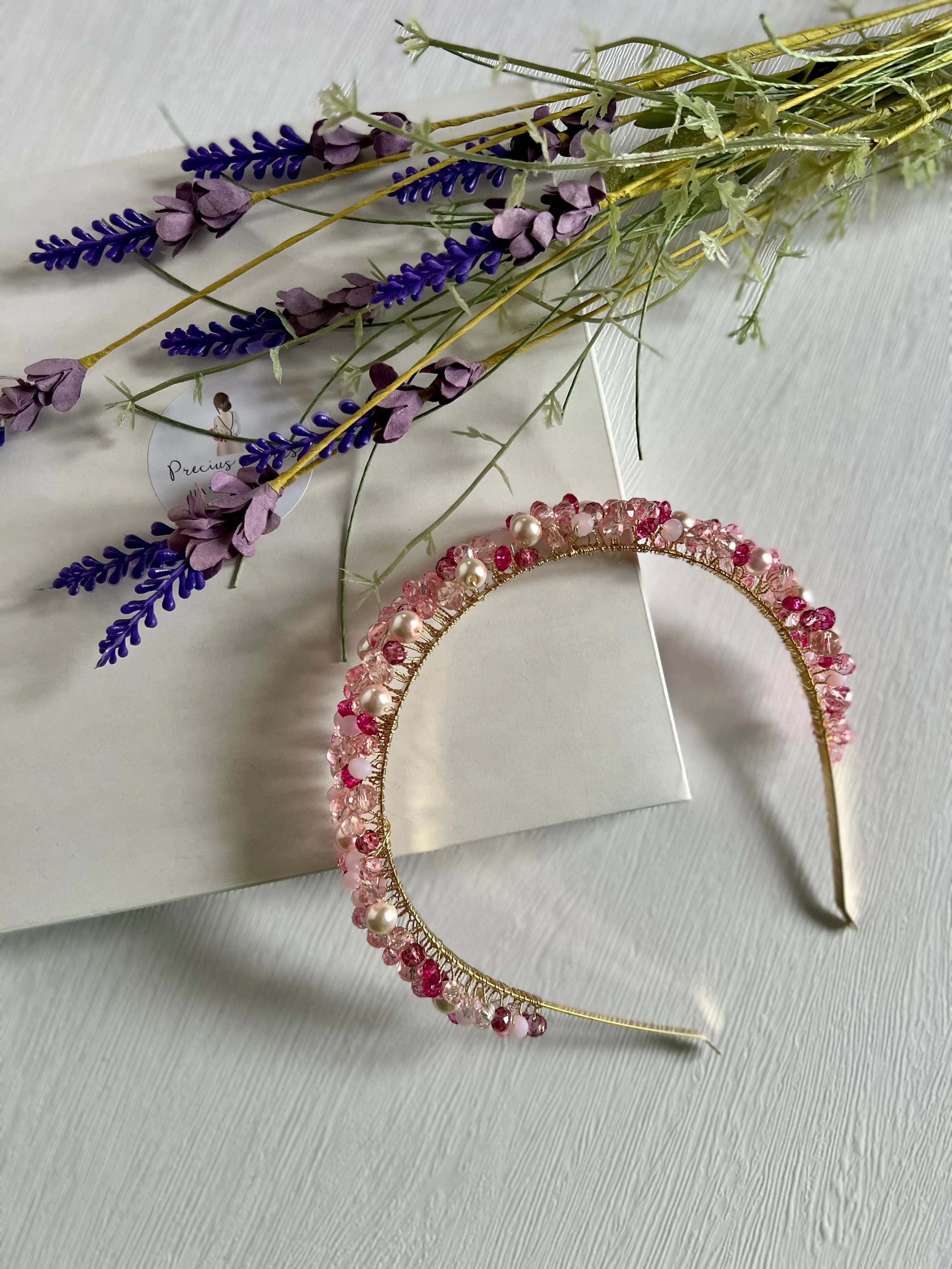 Pink crystal headband