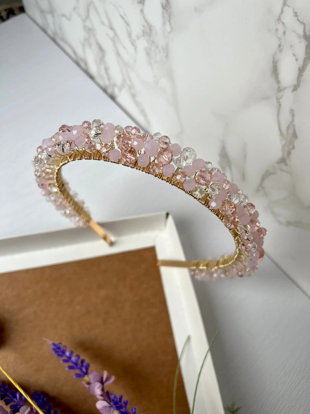 Pink crystal headband