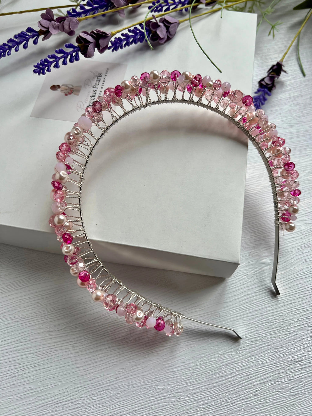 Pink crystal headband