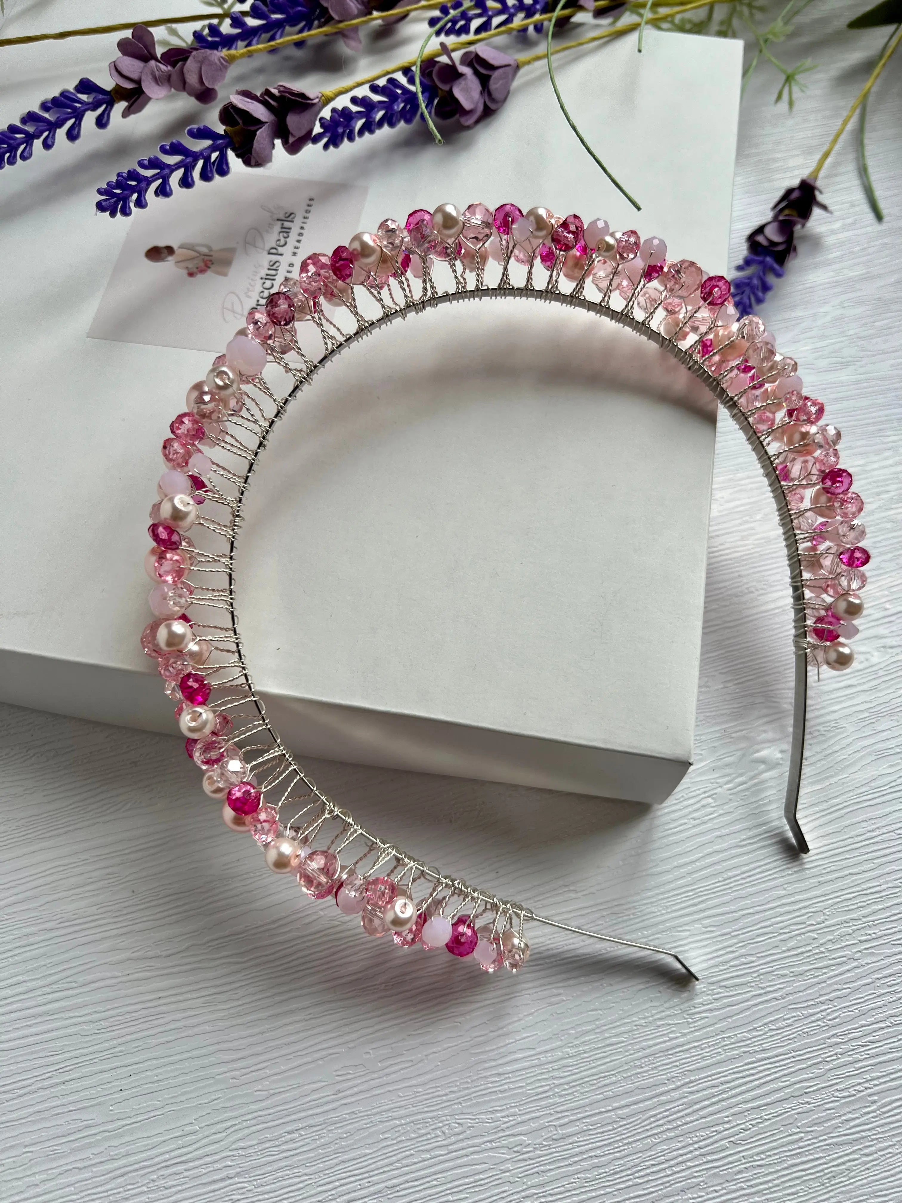 Pink crystal headband