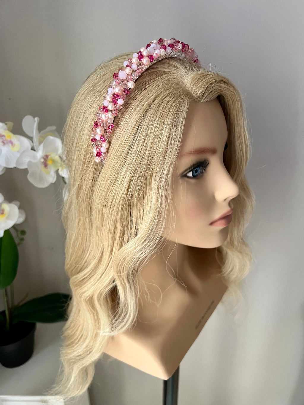 Pink crystal headband