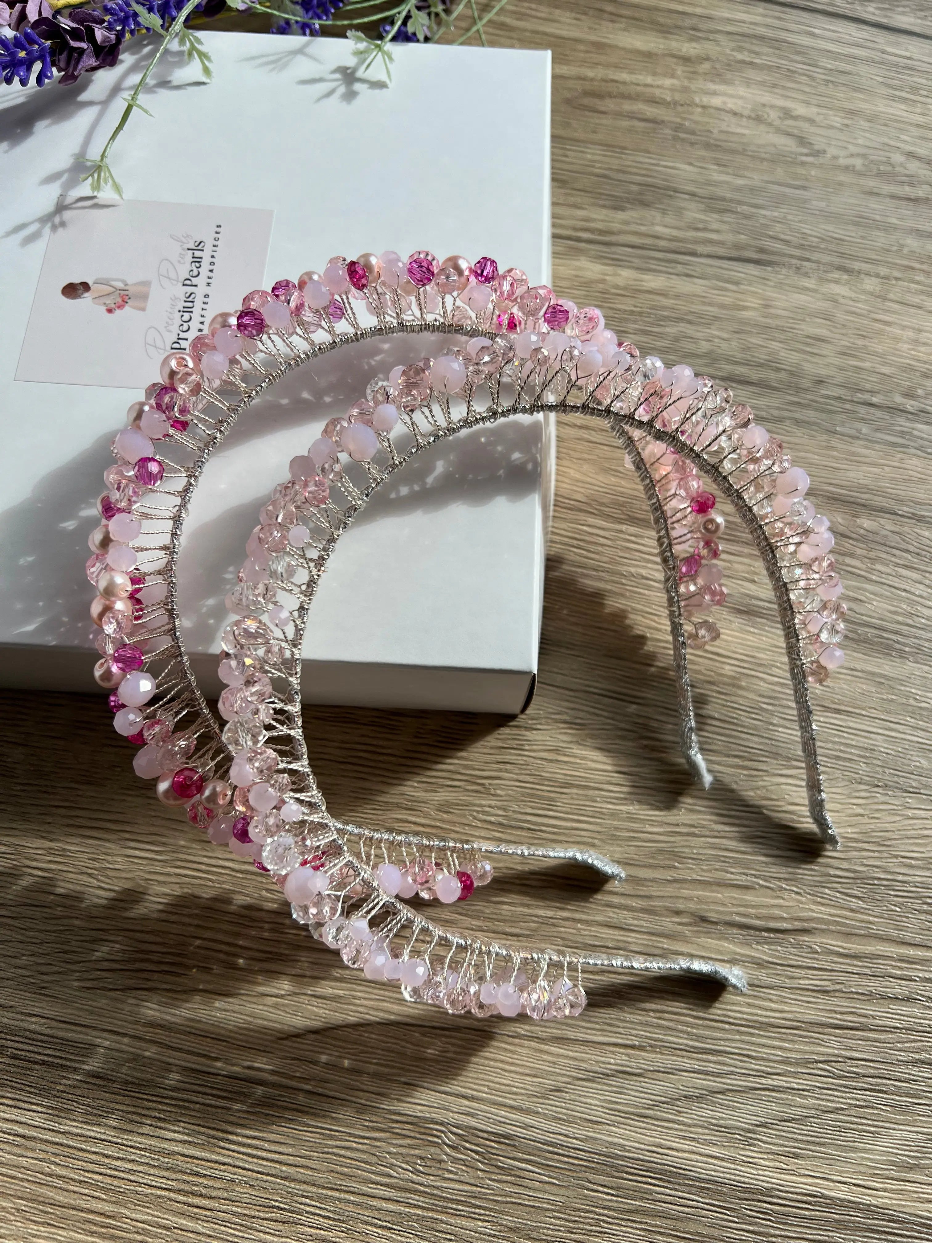 Pink crystal headband