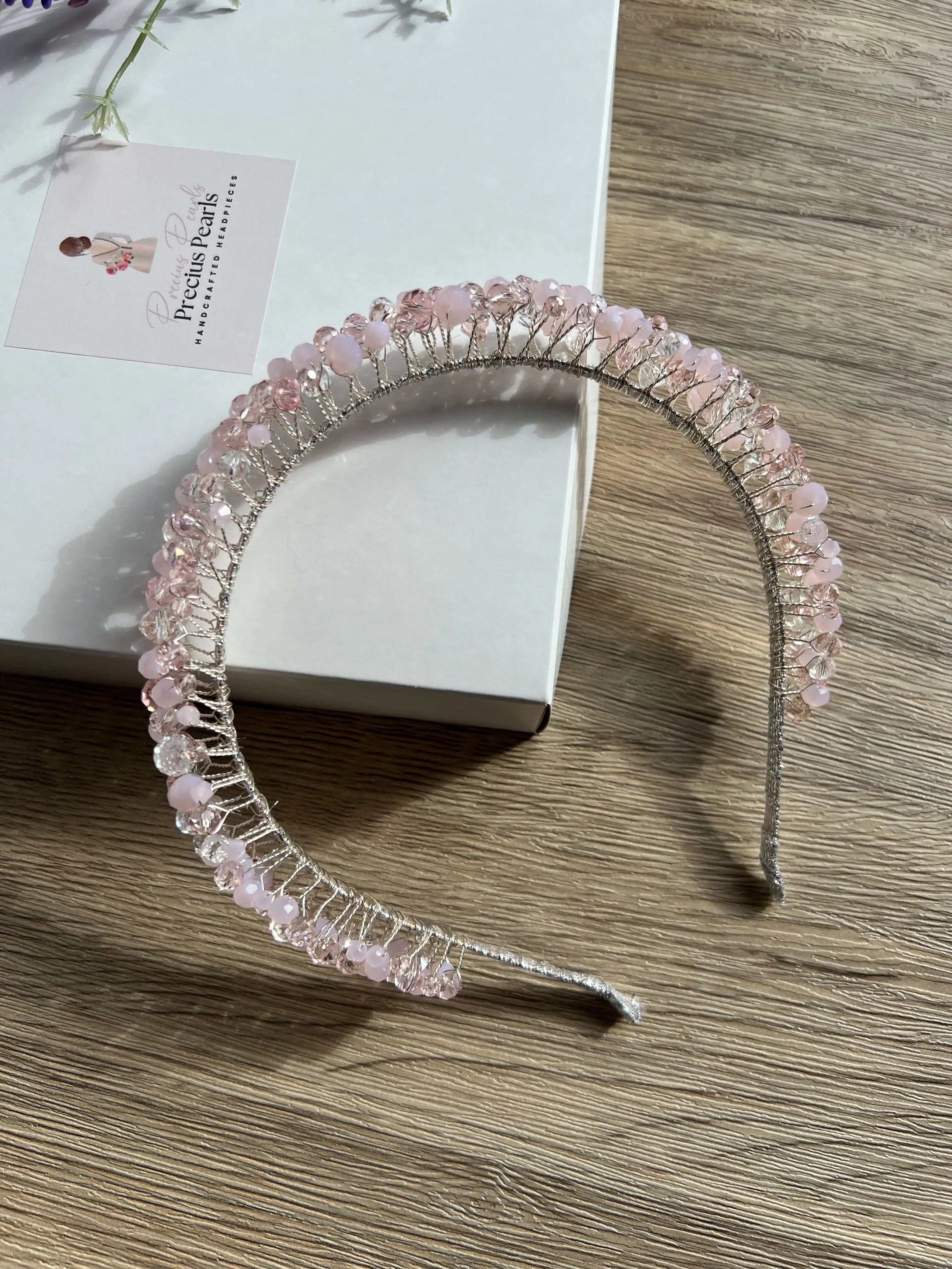 Pink crystal headband