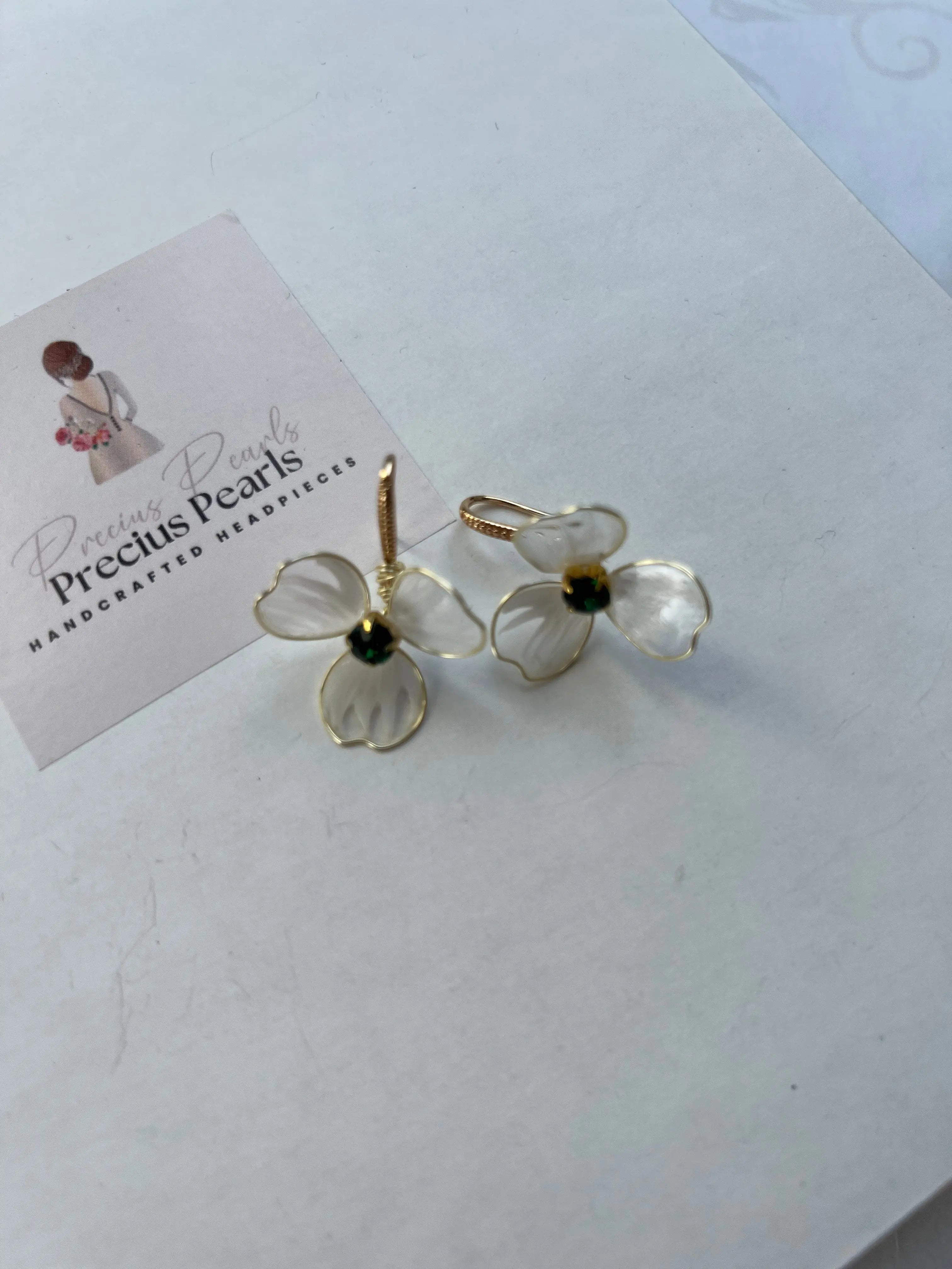 White & Green Flower Crown
