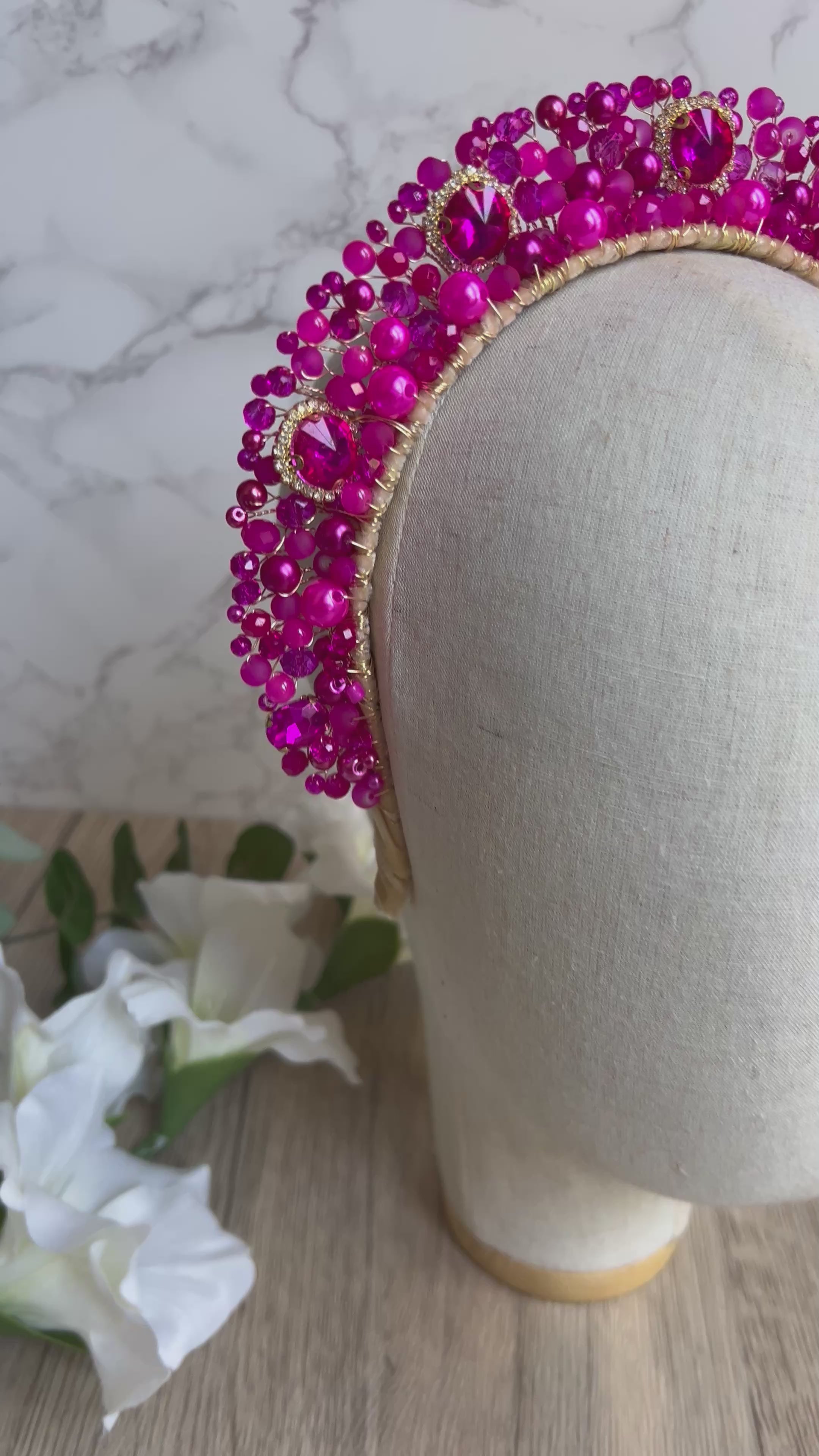 Fucshia Crystal Crown