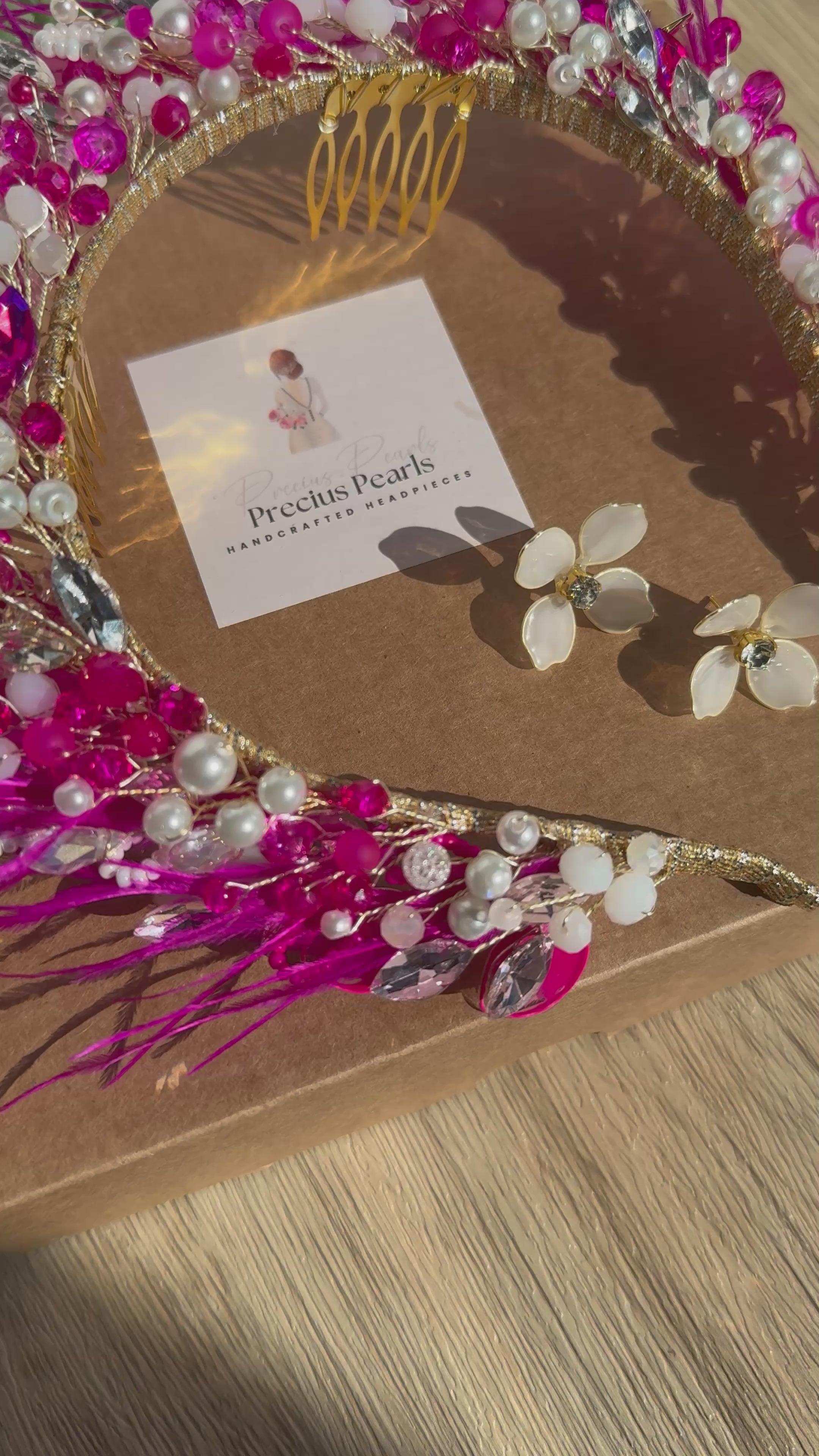 Bespoke fucshia headpiece
