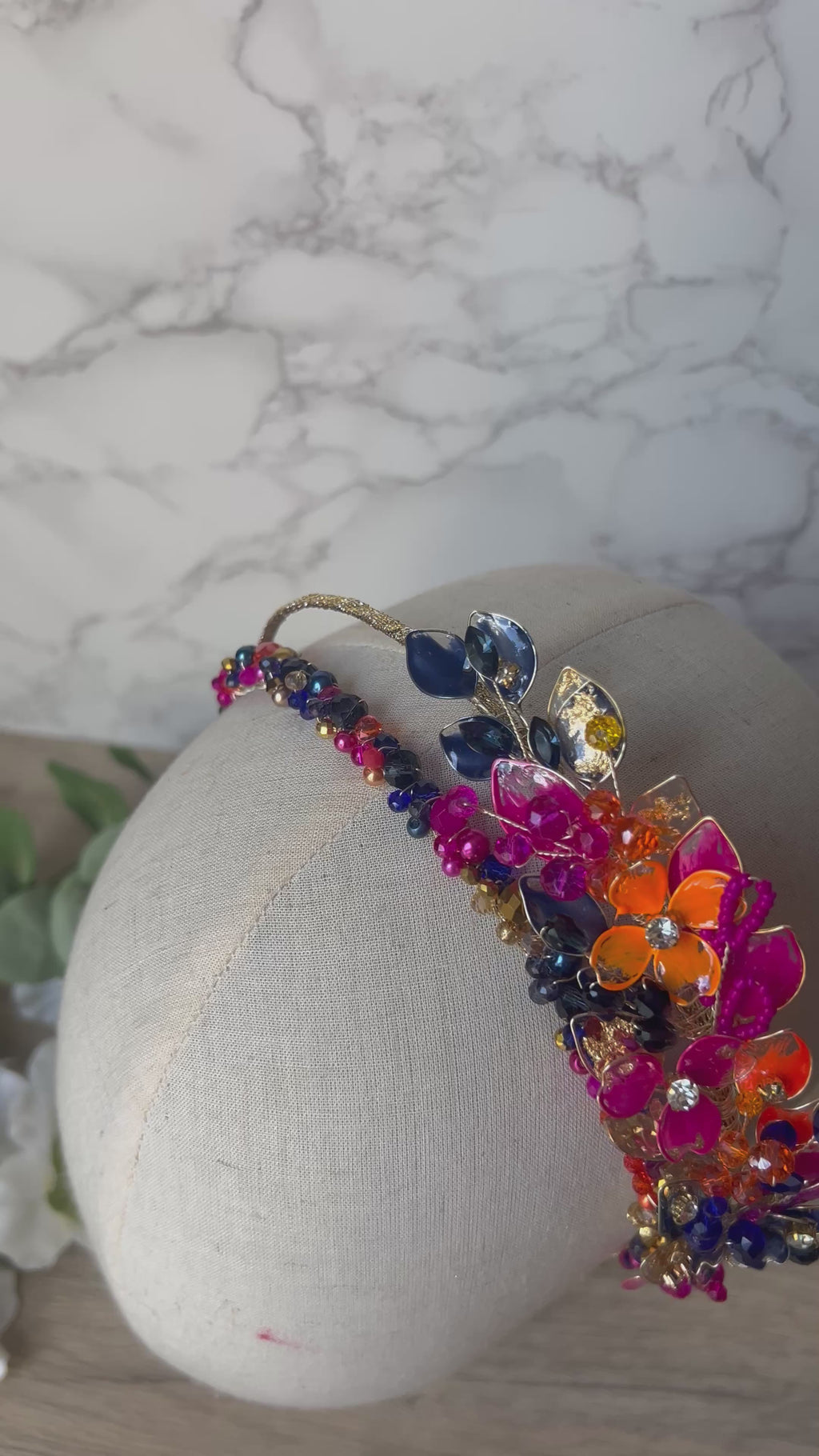 Navy, Orange and Fucshia halo