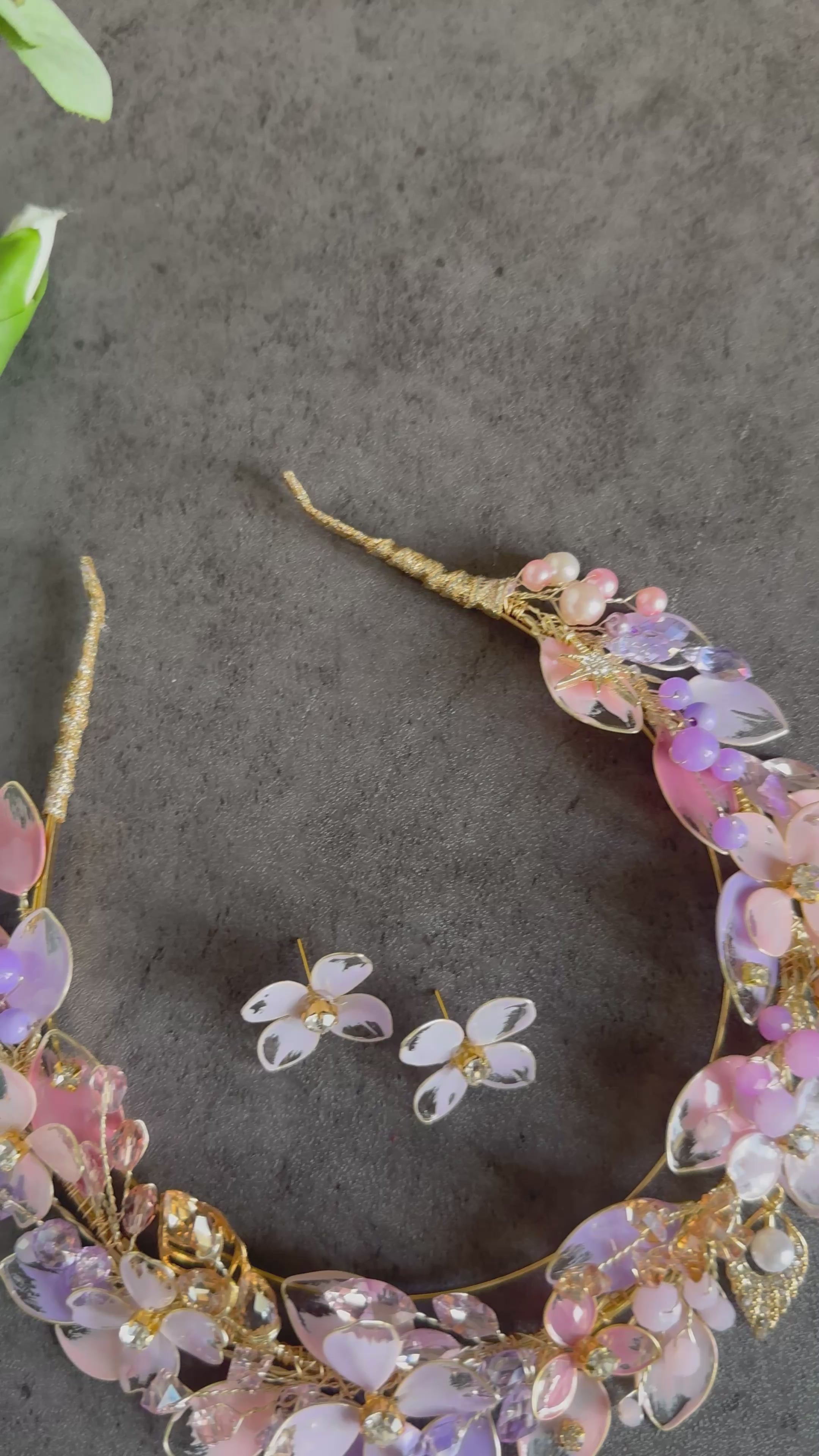 Lilac an Pink Wedding guest Crown