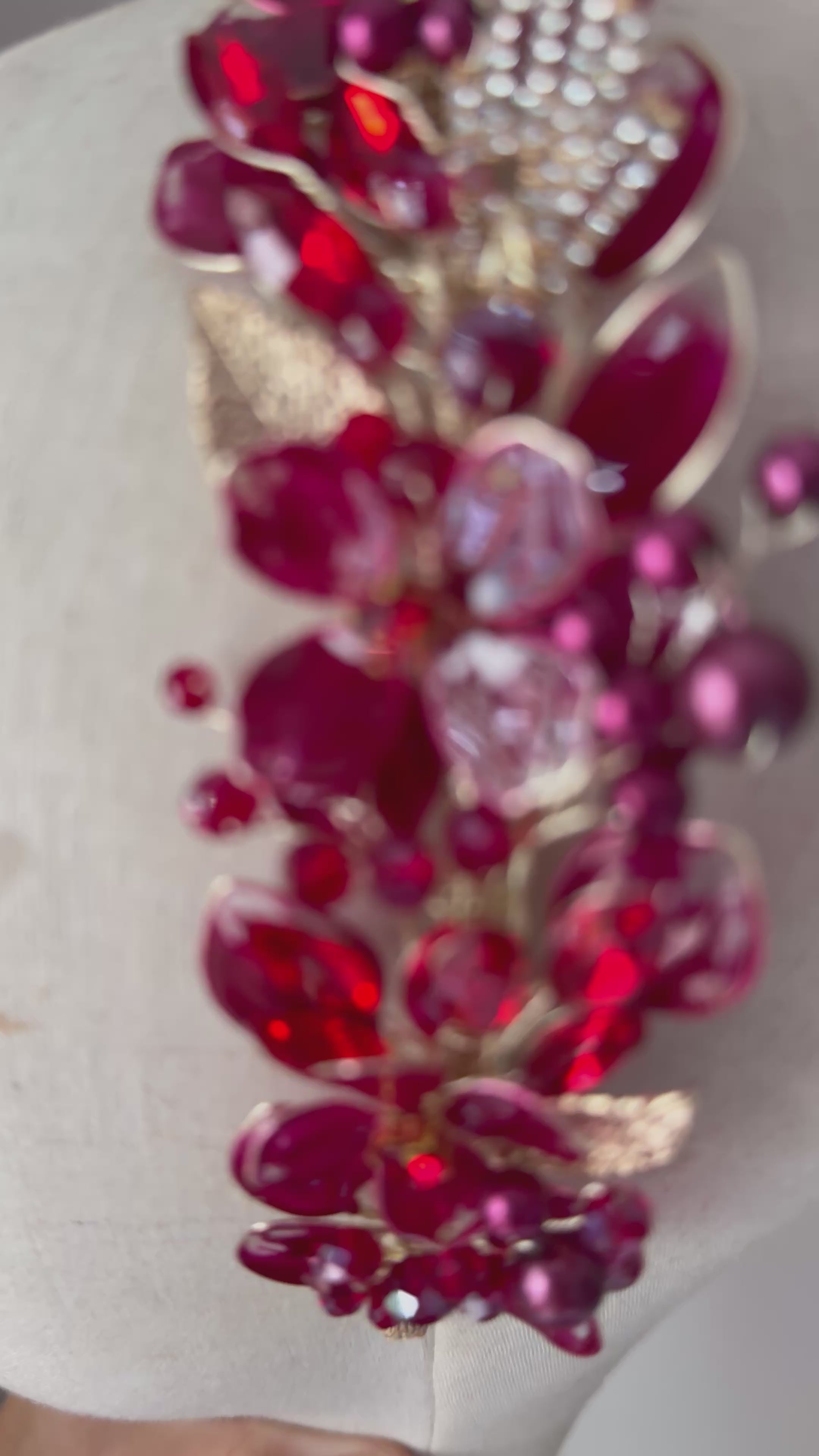 Burgundy and Red side headpiece