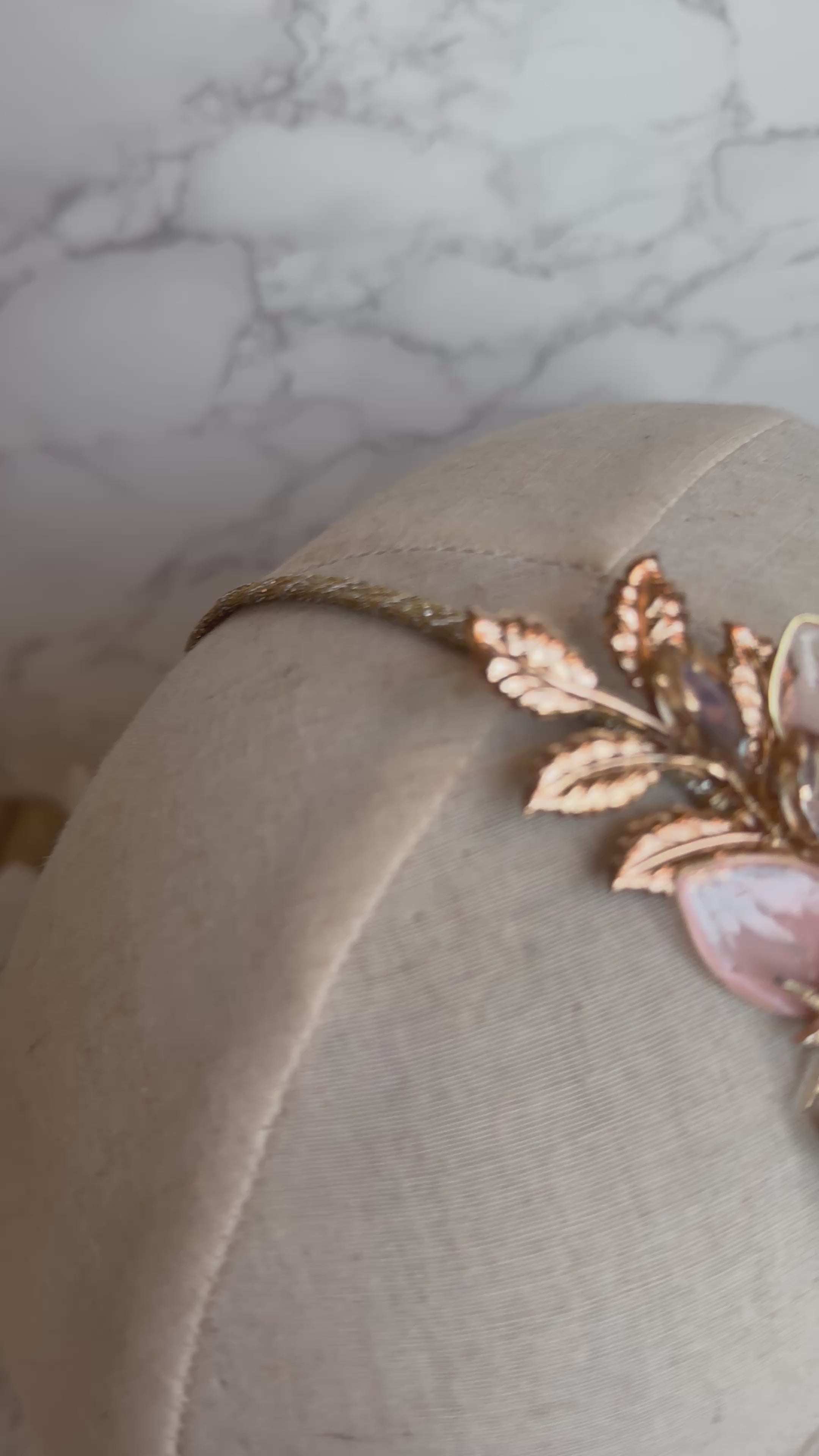 Pink Beige and Gold headpiece