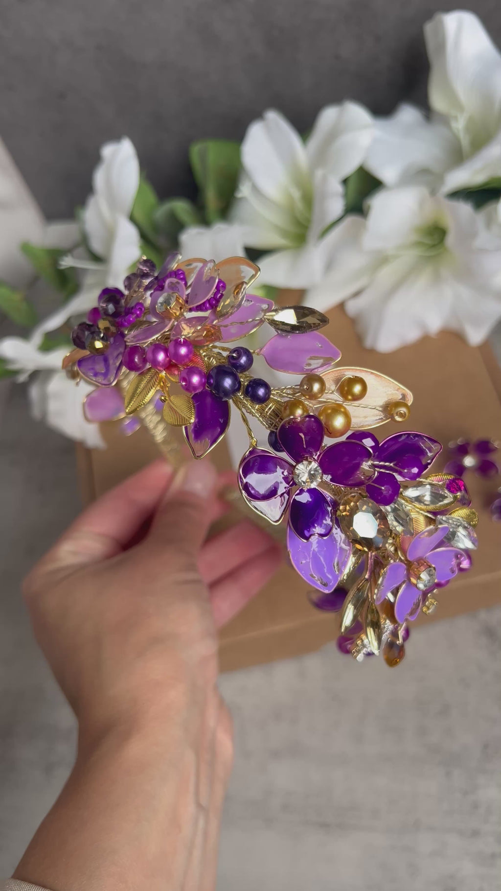 Purple and Gold low headpiece