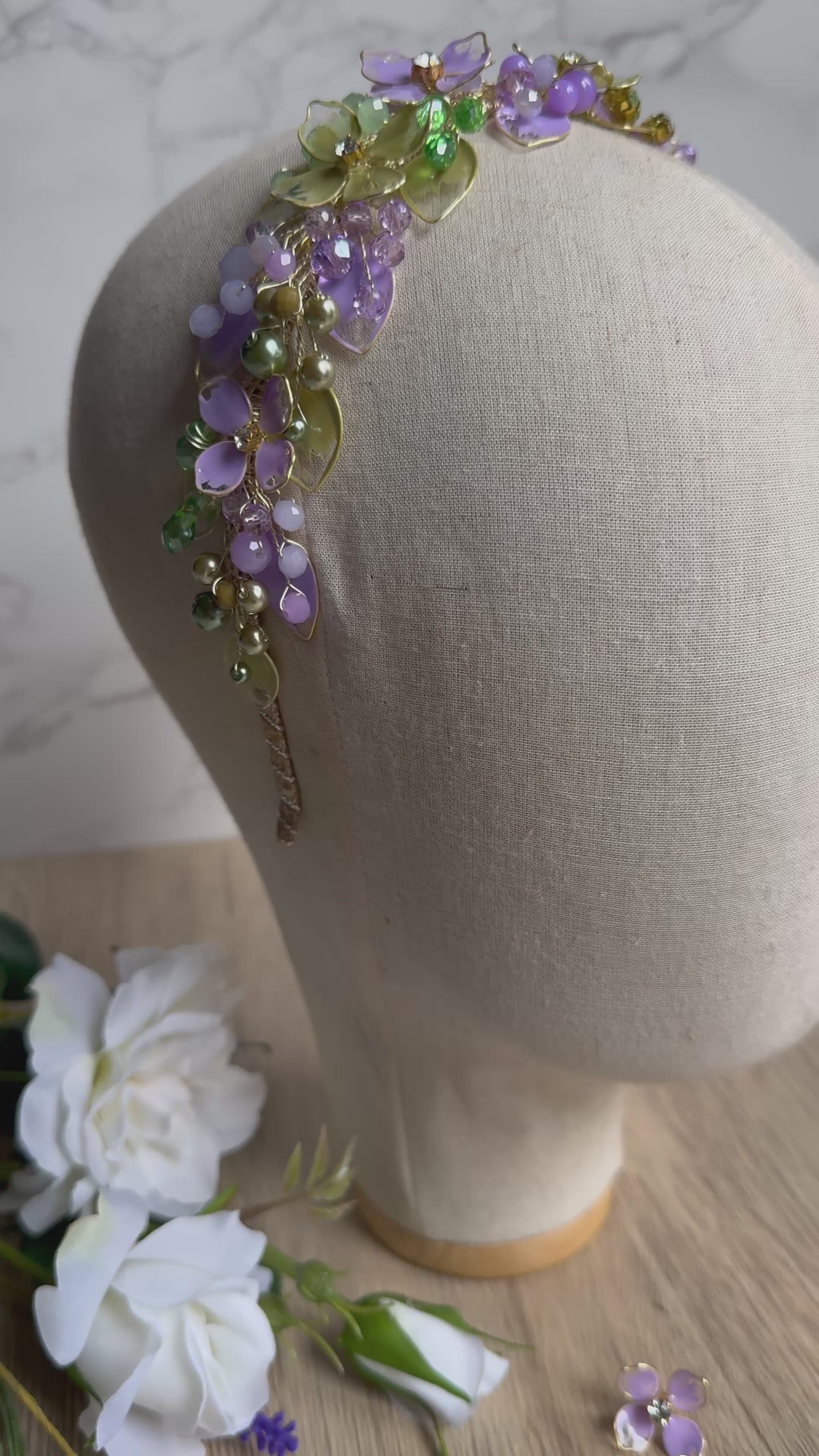 Magenta low wedding guest crown