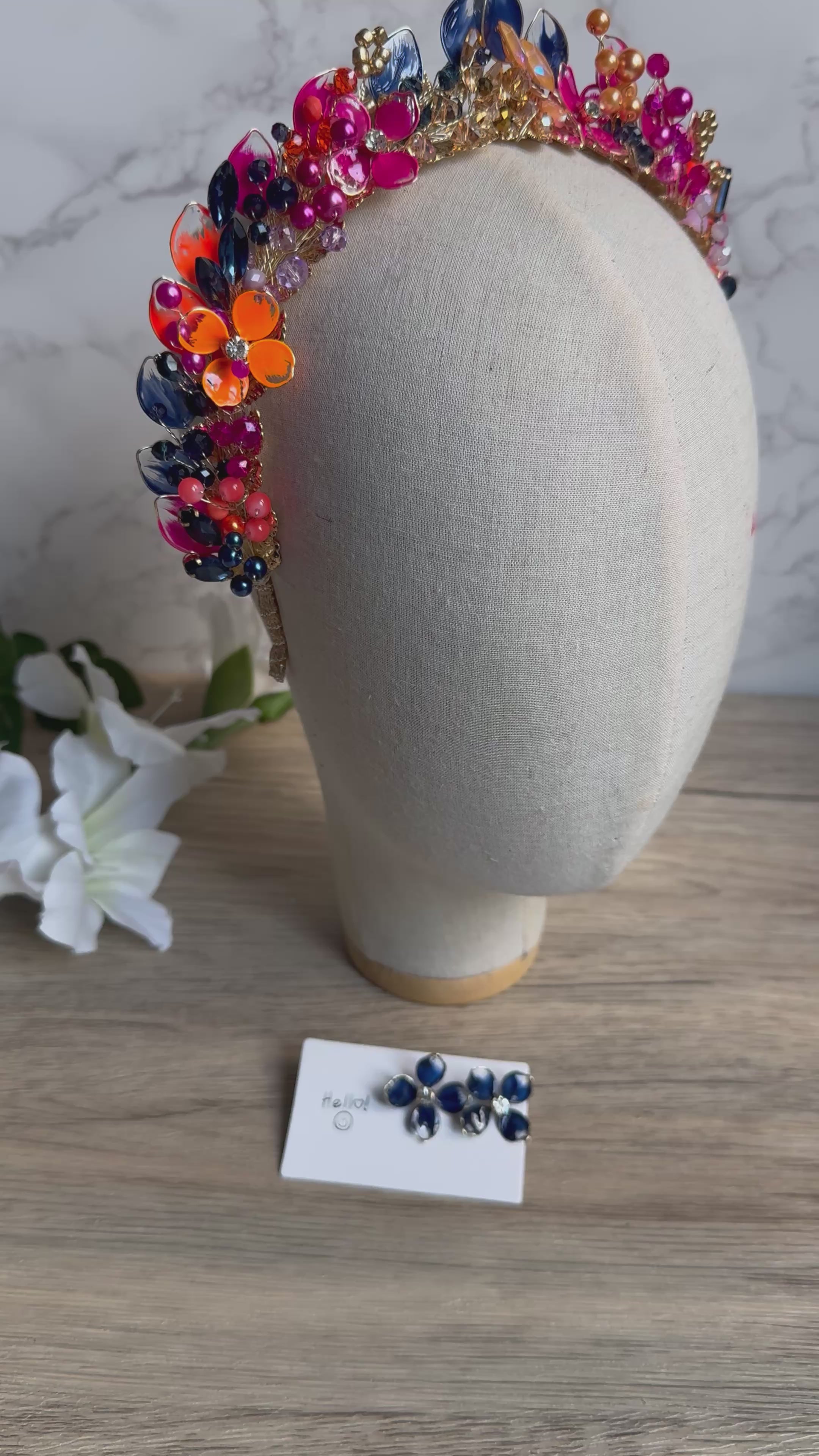 Navy, Fucshia and Orange