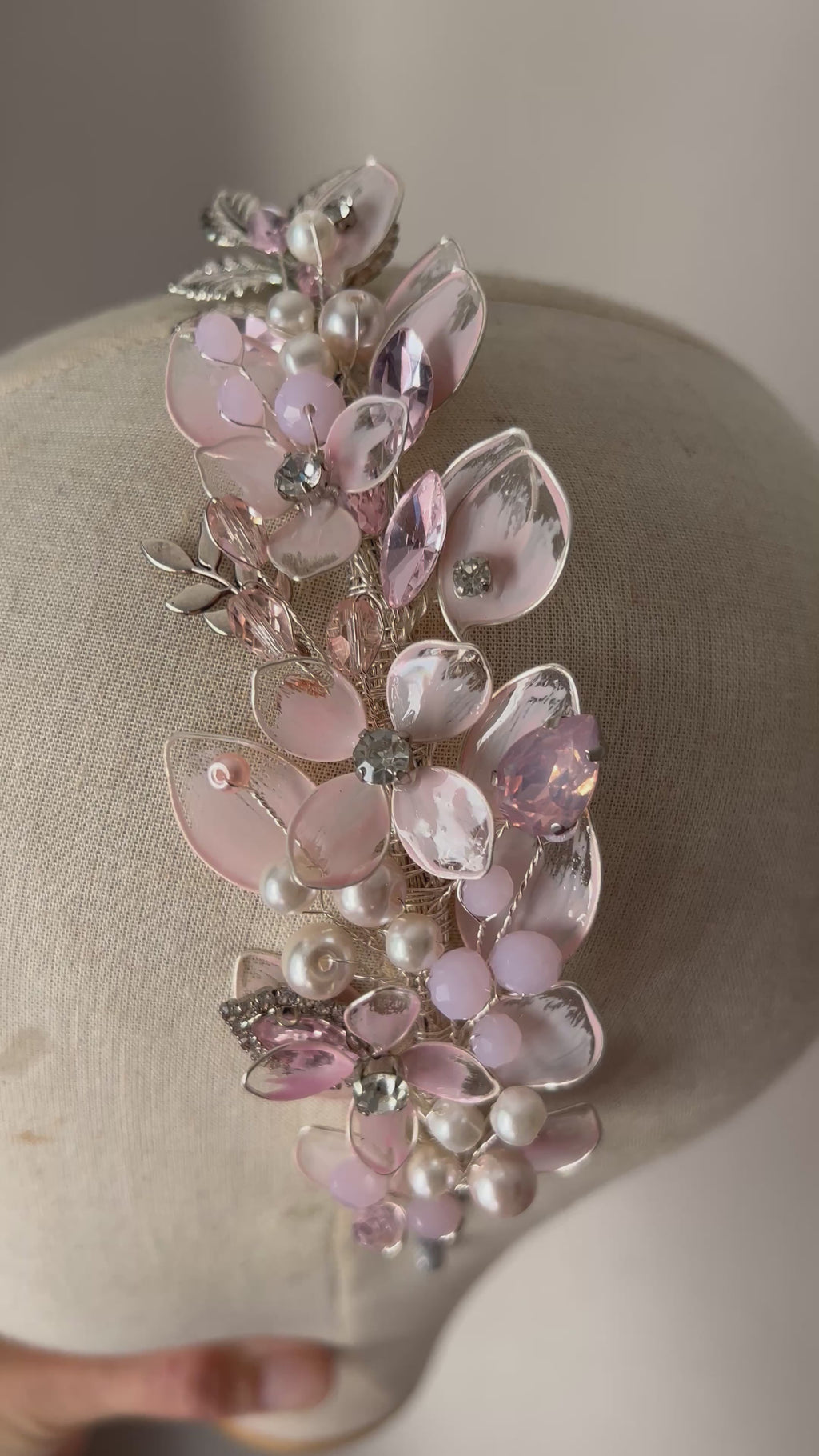 Pink And Silver side headpiece